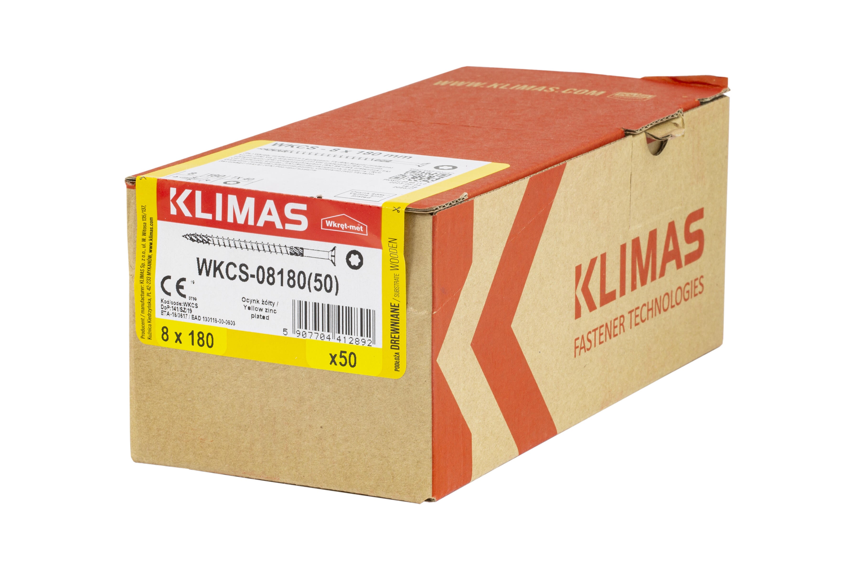 Wkręt ciesielski z łbem stożkowym 8x180 mm (50 szt.) - 2