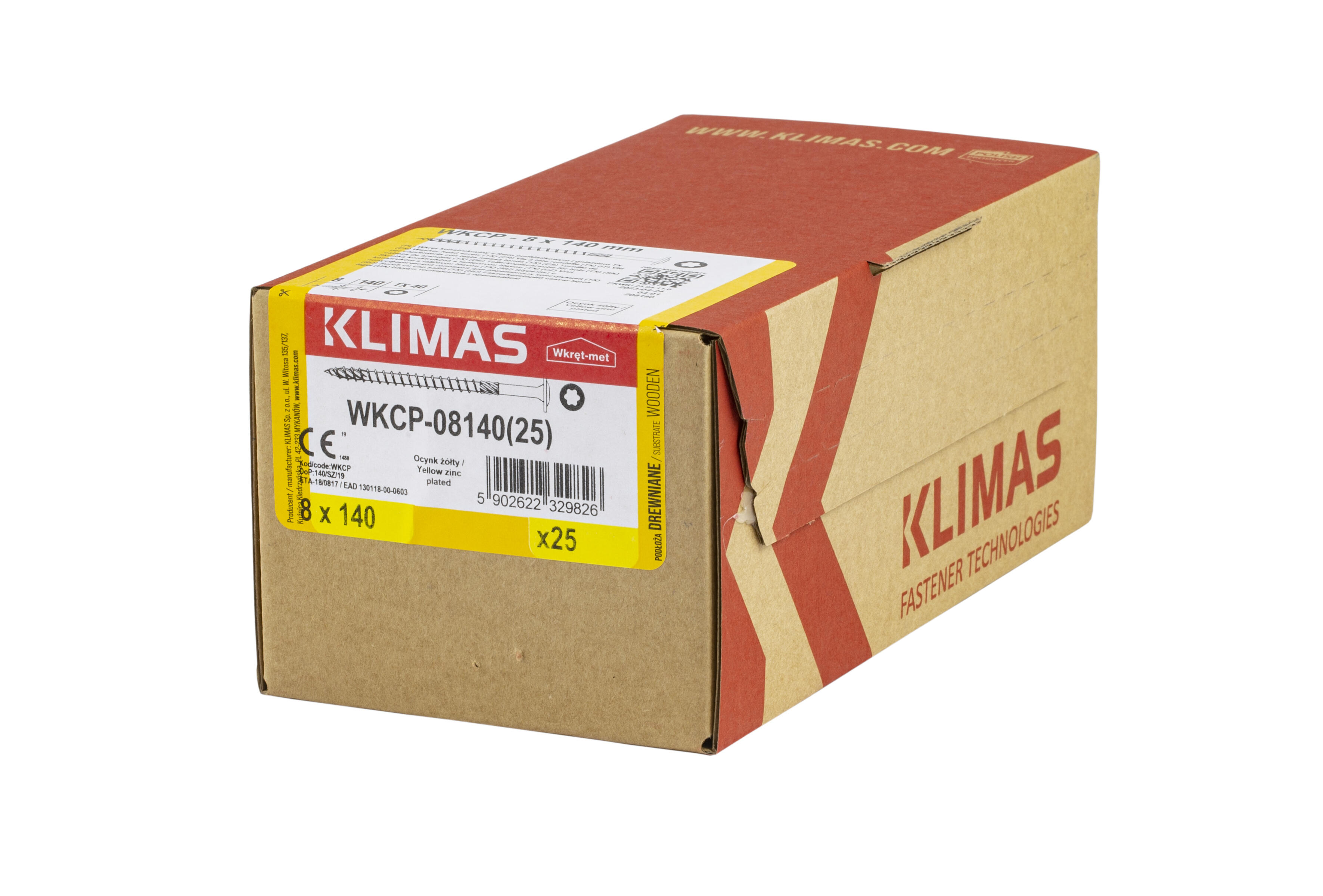 Wkręt do łączników ciesielskich z łbem talerzykowym 8x140 mm (25 szt.) - 2