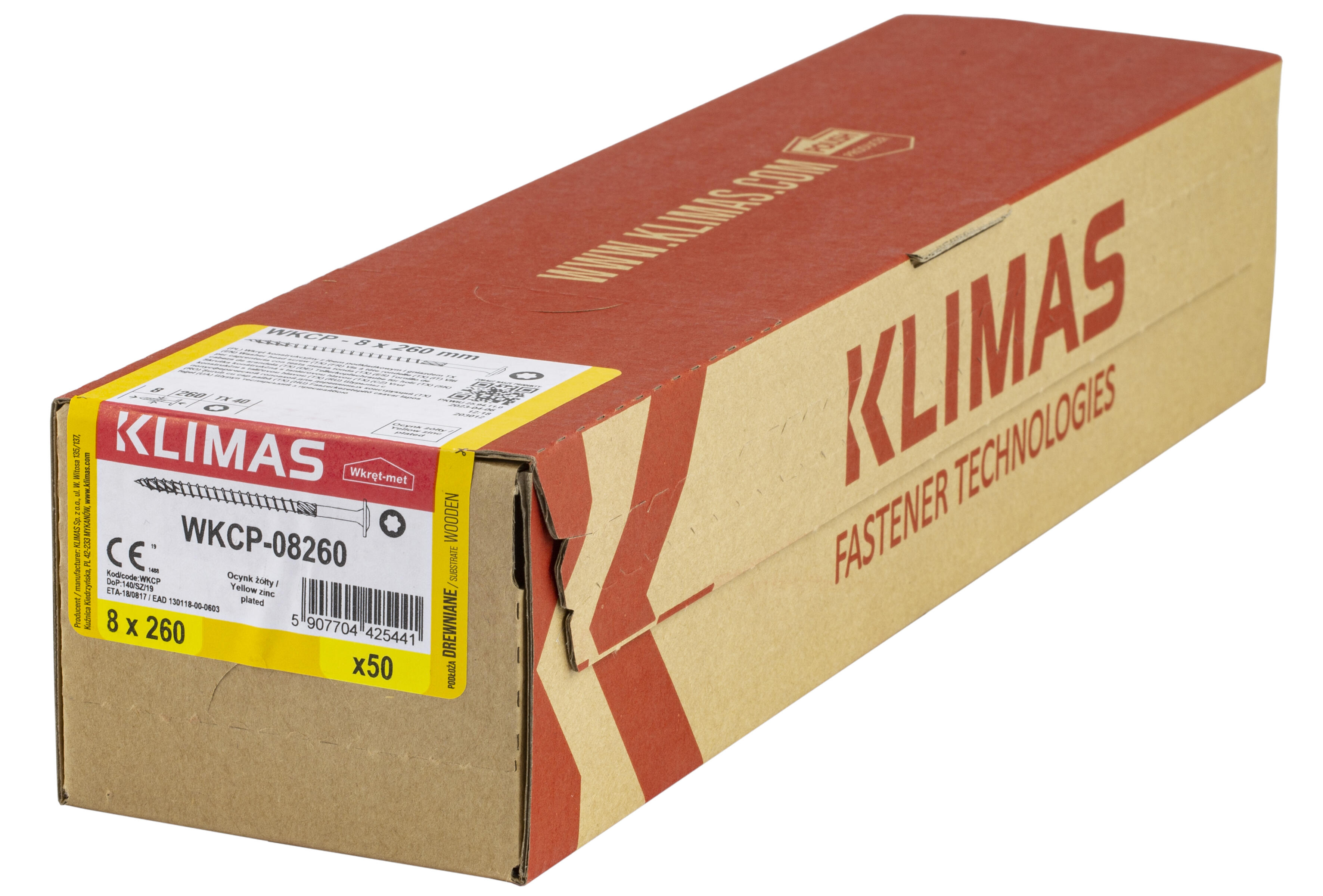 Wkręt do łączników ciesielskich z łbem talerzykowym 8x260 mm (50 szt.) - 2