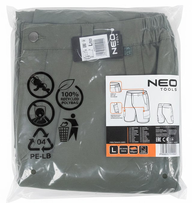Krótkie spodenki Mix&Match 2way stretch, zielone, rozmiar XXL, NEO TOOLS