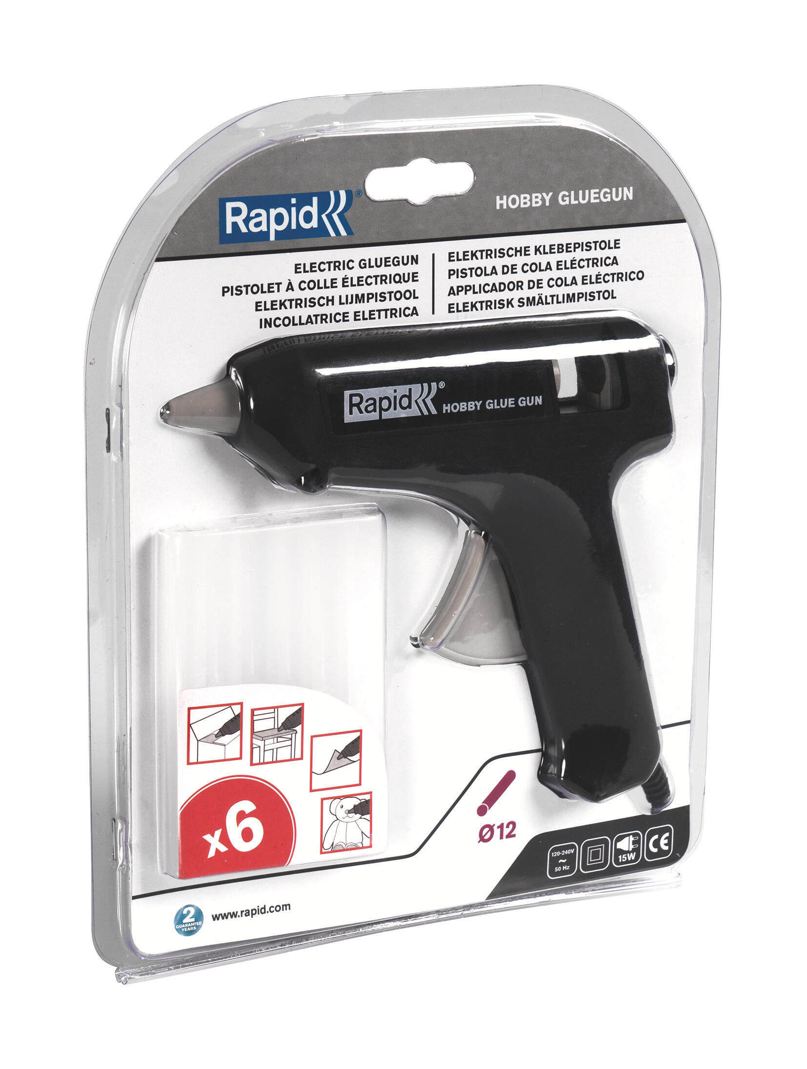 Pistolet do klejenia na gorąco Hobby Rapid + 6 sztyftów - 2