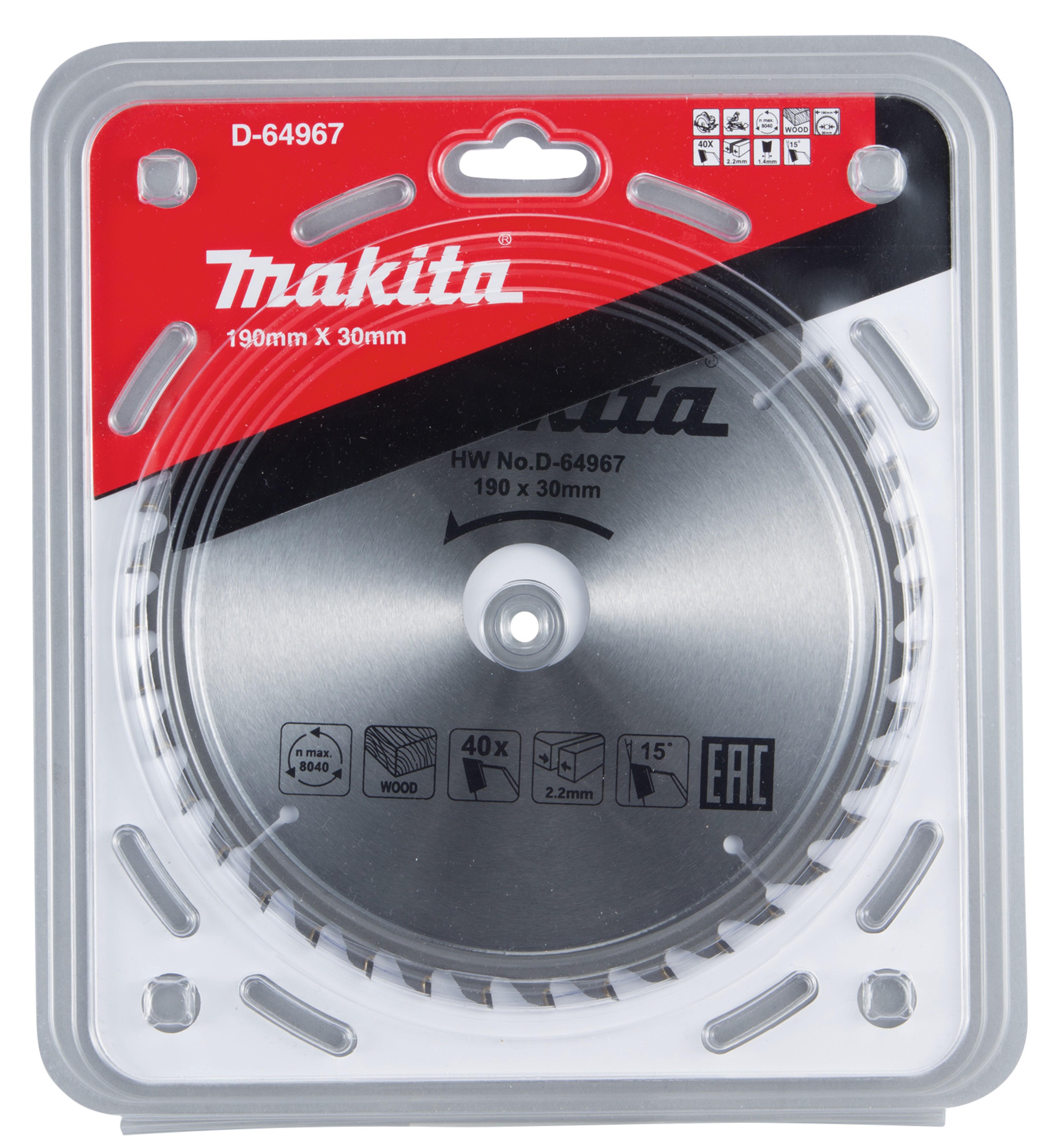 Tarcza tnąca do drewna MAKITA 190x30 mm, 40 zębów - 2