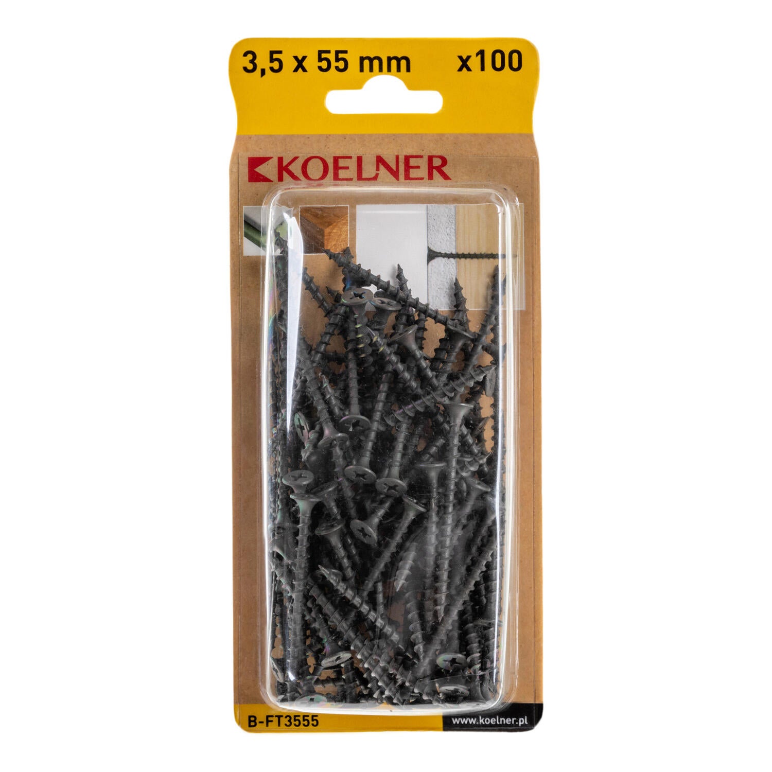 Wkręt do płyt G/K 3.5x55 mm z gwintem do drewna (100 szt.) - 2
