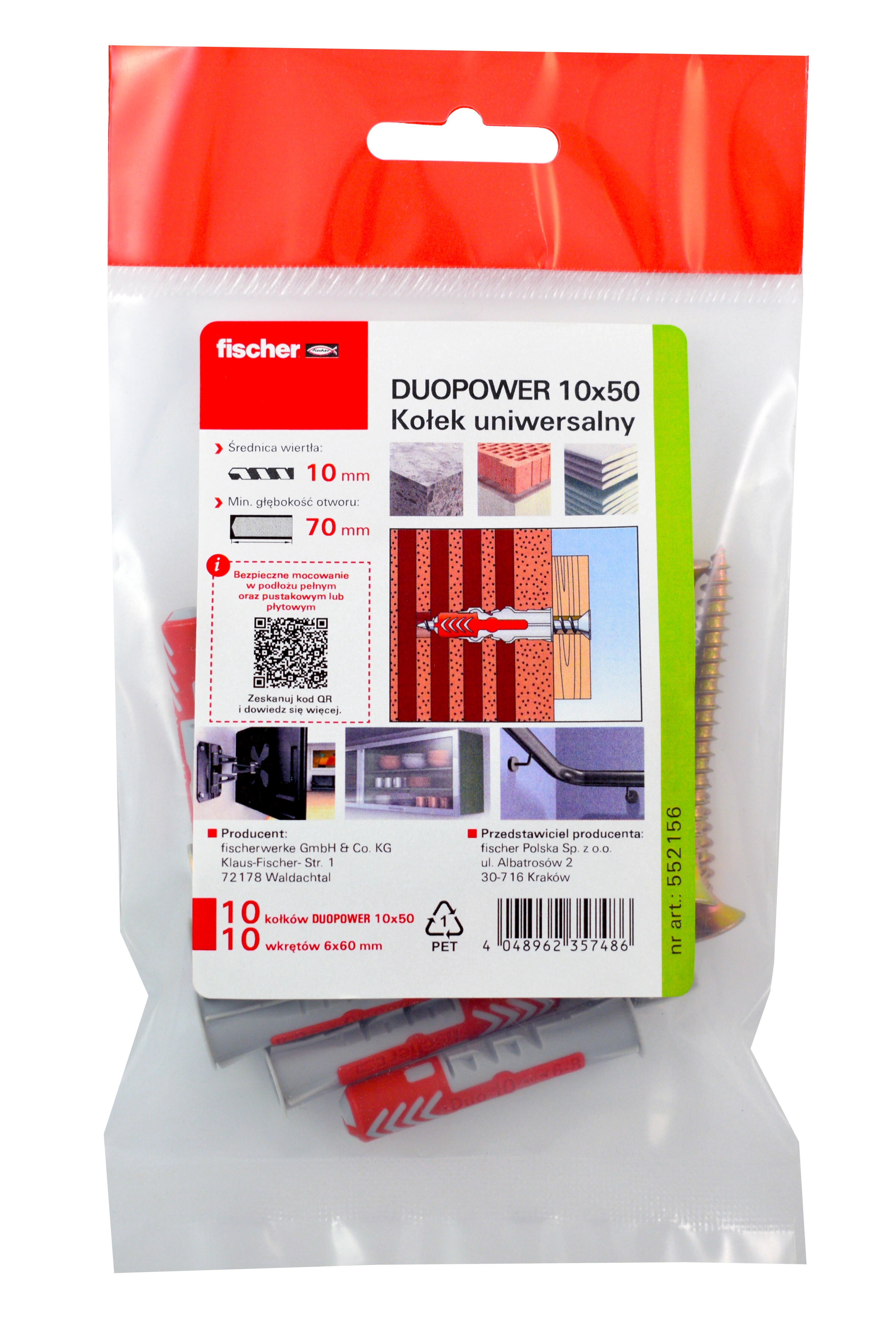 Kołki uniwersalne z wkrętem 10x50 mm (10 szt.) - 2