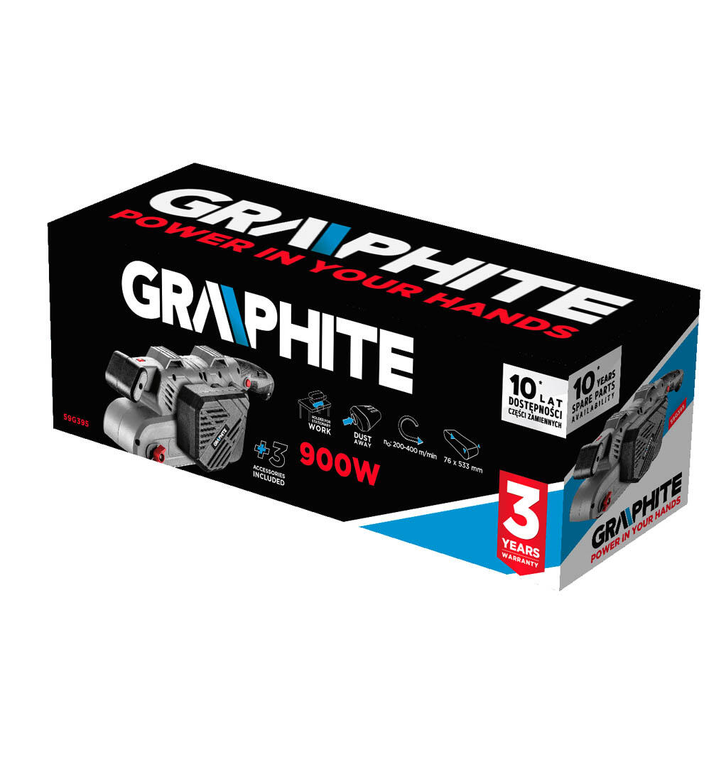 Szlifierka taśmowa 900W 75x533 mm 59G395 Graphite - 4