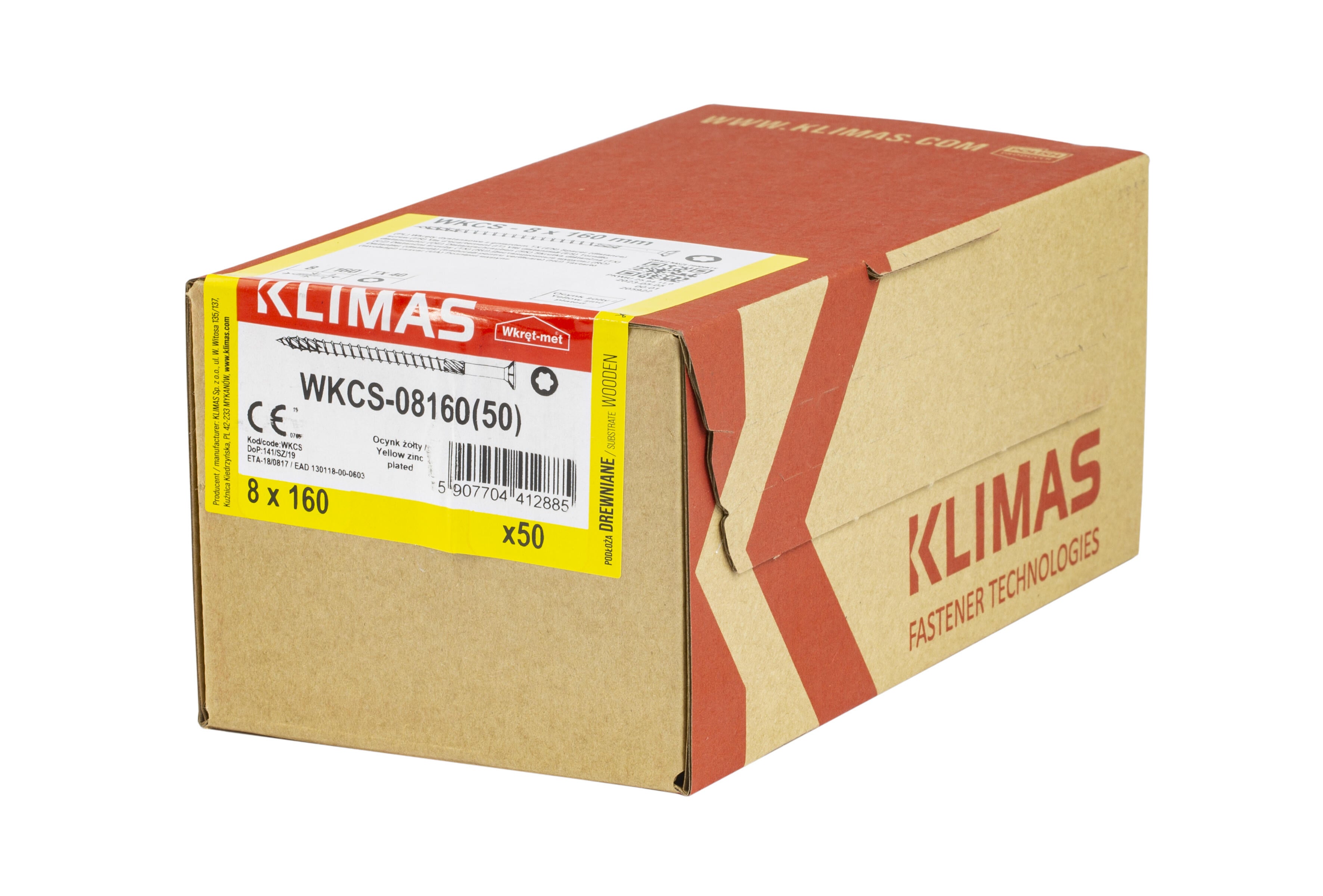 Wkręt ciesielski z łbem stożkowym 8x160 mm (50 szt.) - 2