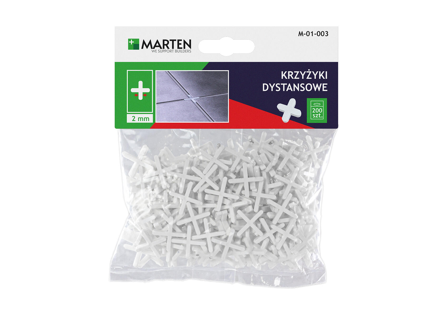 Krzyżyki do glazury 2.0 mm opak. 200 szt. - 2