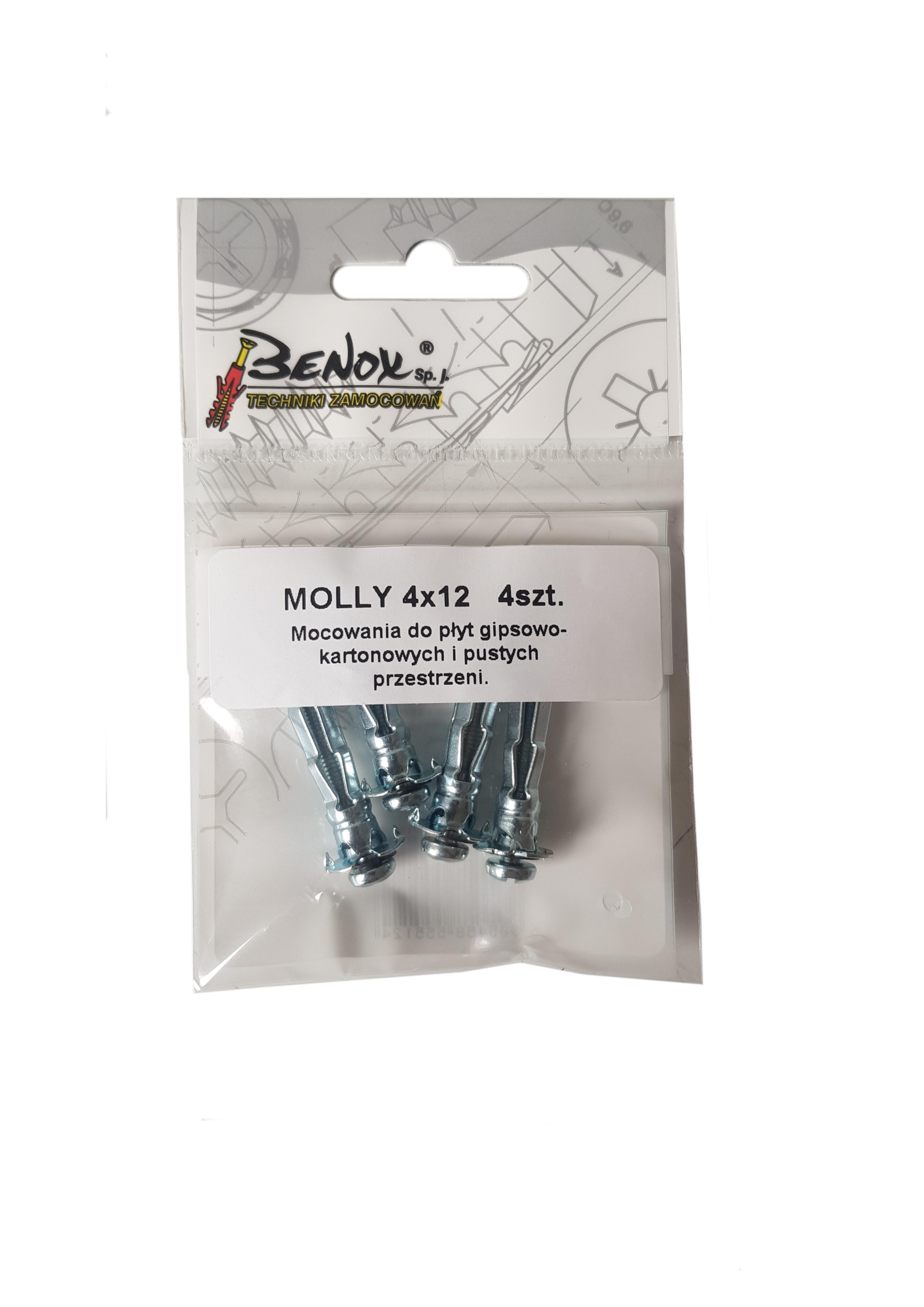 Kołek typu Molly do pustych przestrzeni 8x32 mm (4 szt.) - 2