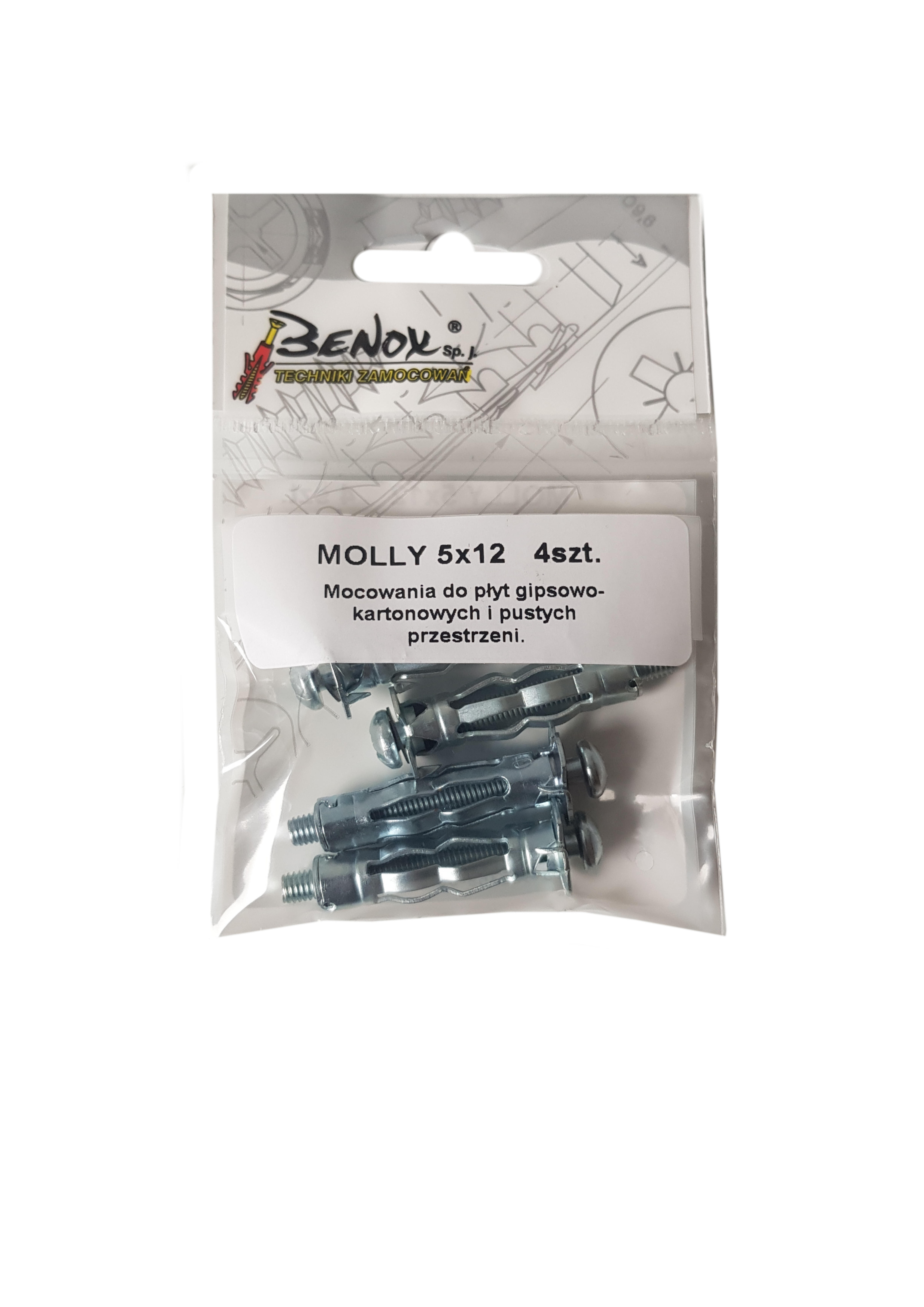 Kołek typu Molly do pustych przestrzeni 10x37 mm (4 szt.) - 2