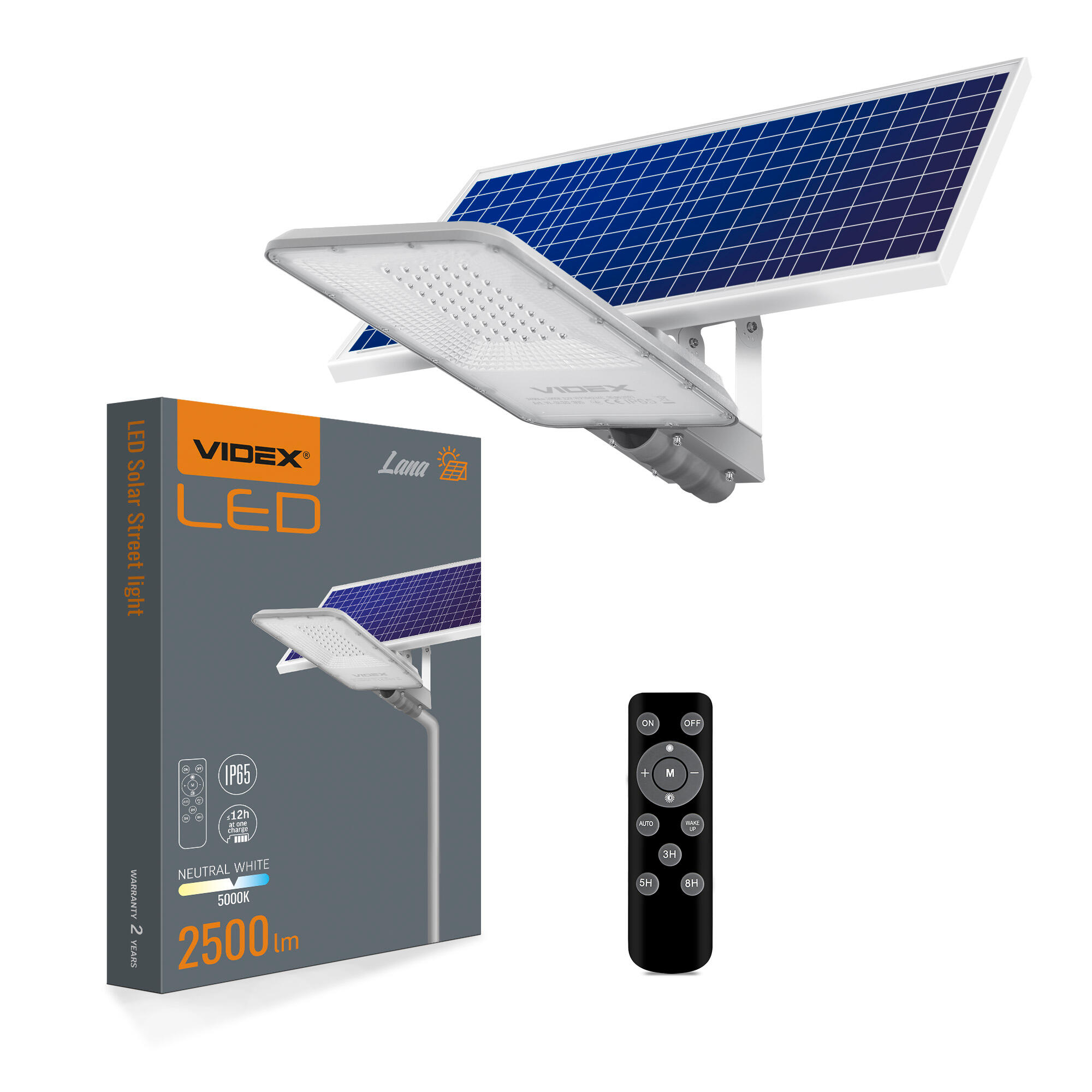Oprawa solarna Street light 2500lm 25Ah IP65 czujnik zmierzchu + pilot - 4