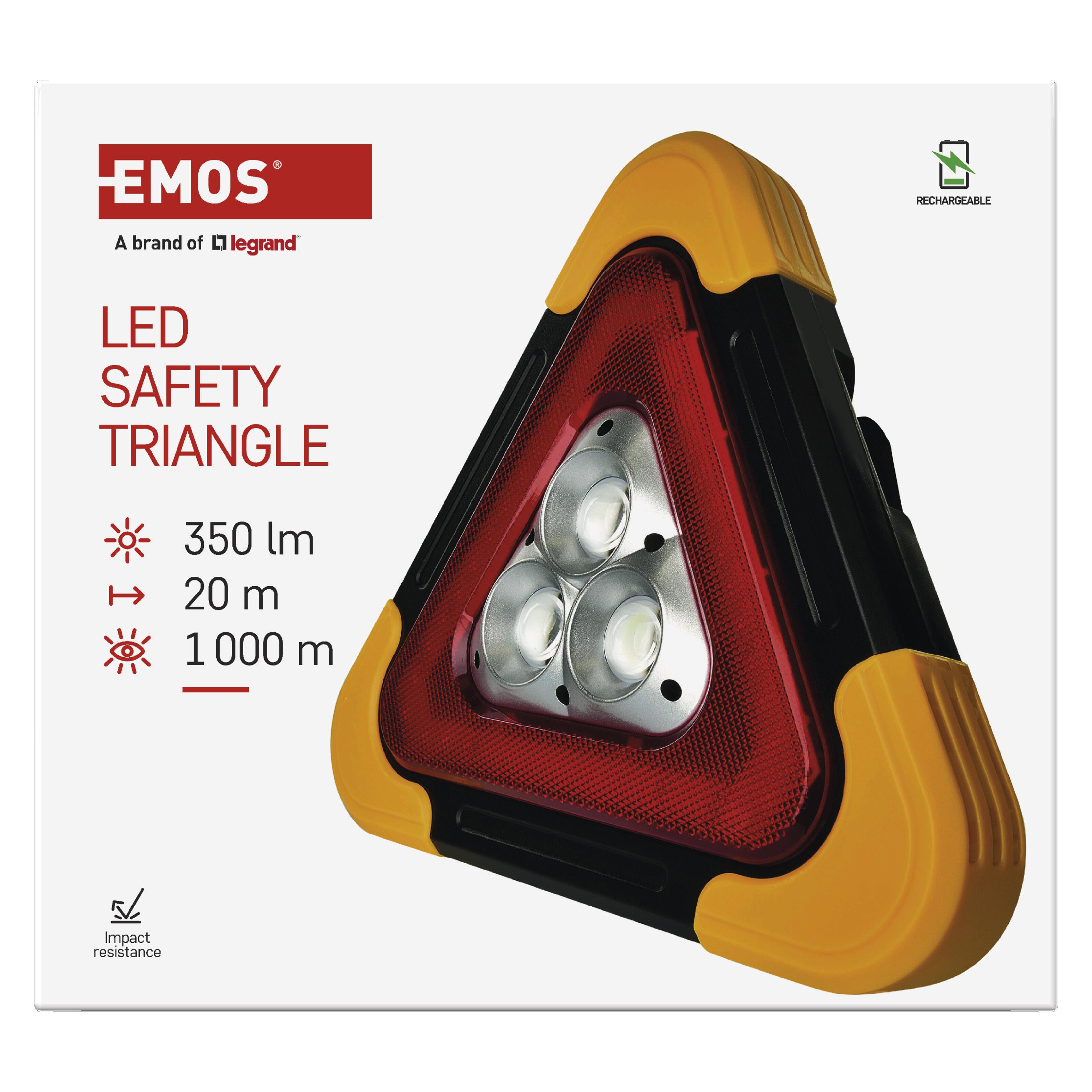 Trójkąt ostrzegawczy akumulatorowy COB LED + RED LED - 2