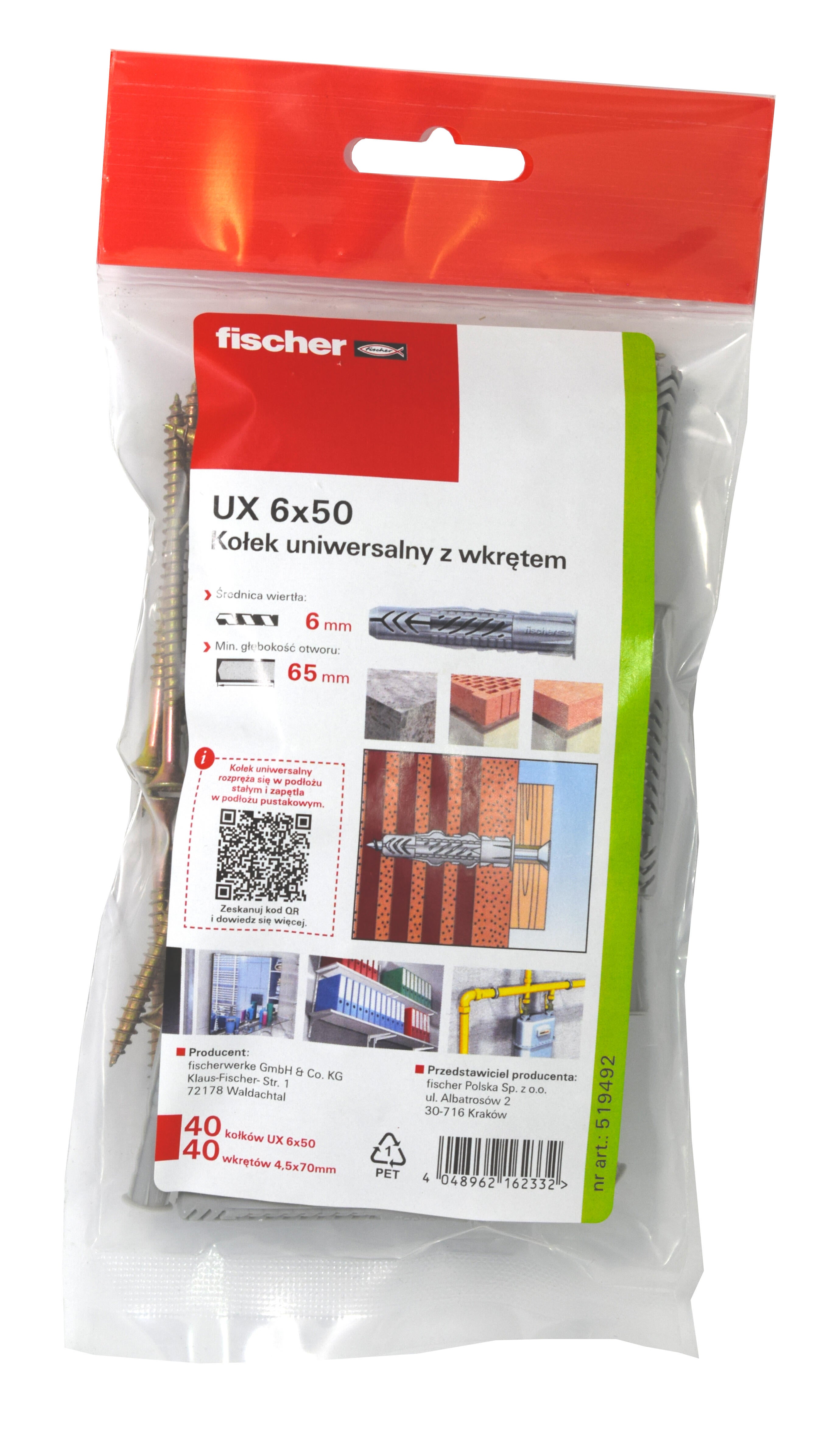 Kołek rozporowy UX z wkrętem 6.0x50 mm (40 szt.) - 2