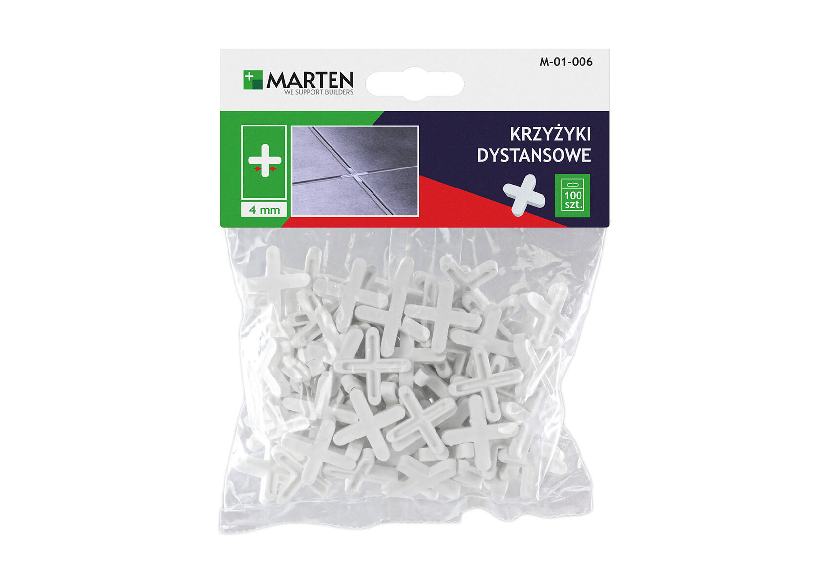 Krzyżyki do glazury 4.0 mm opak. 100 szt. - 2