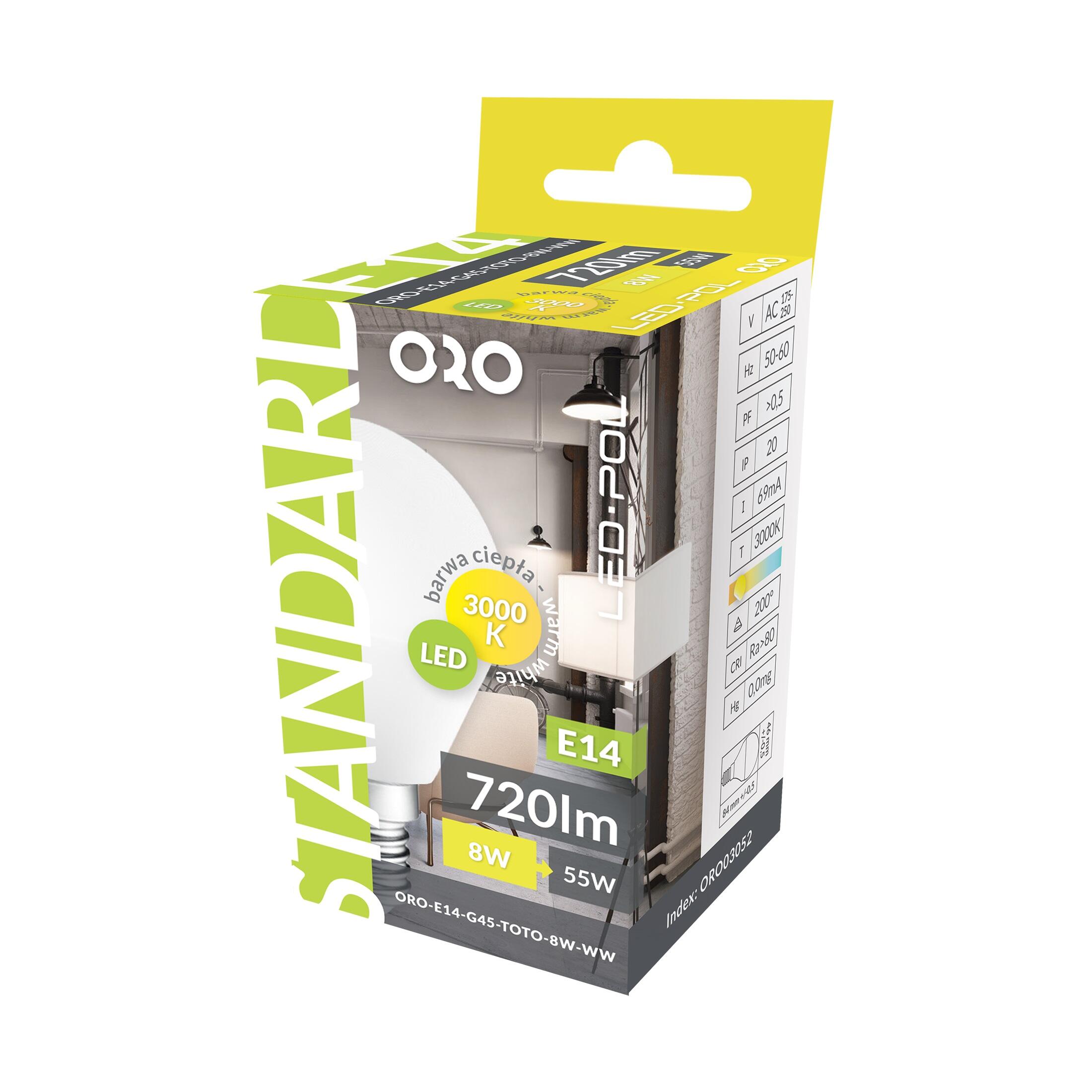 Żarówka LED E14 świeca 8W 900lm 4000K - 3