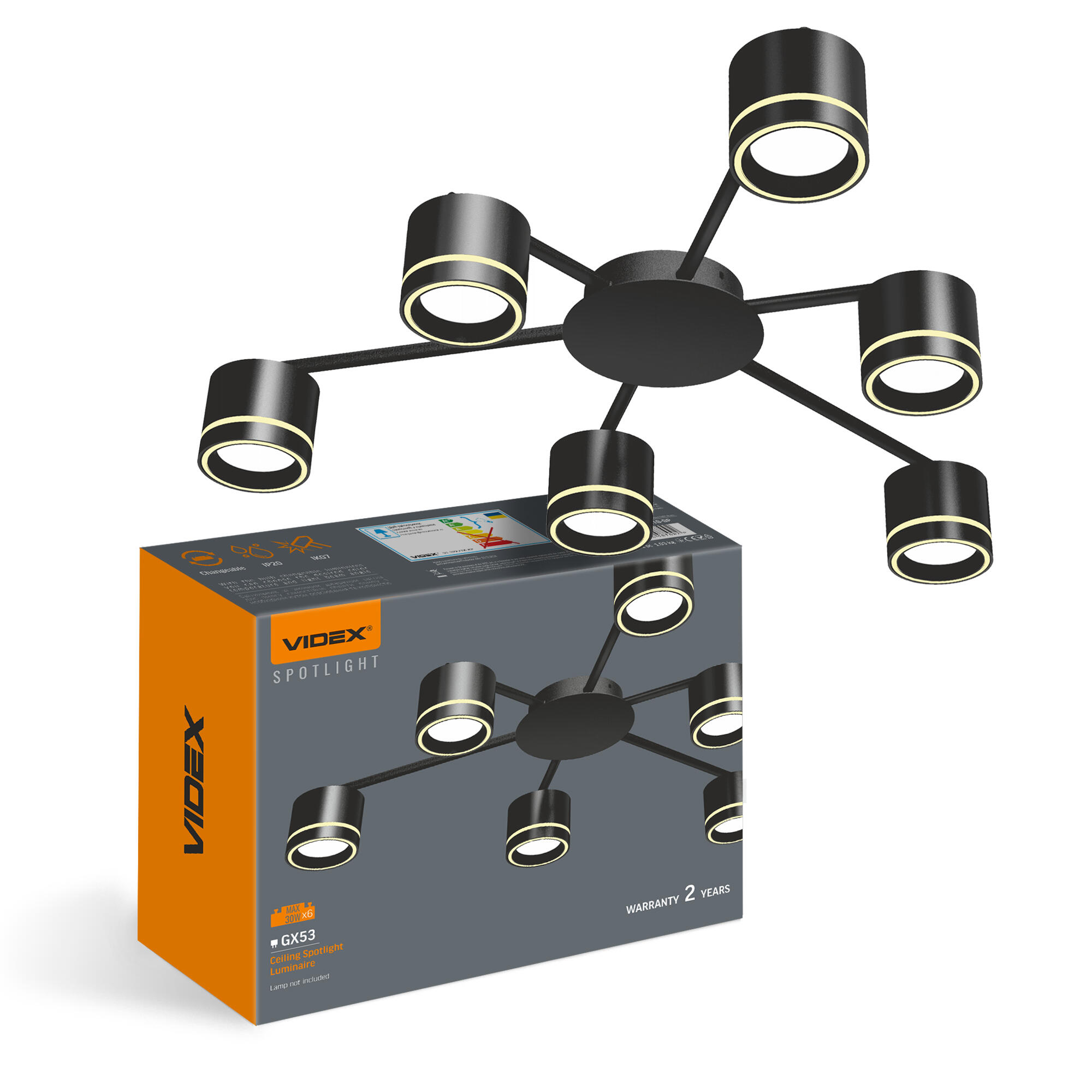 Oprawa sufitowa SPF21B-BB 6xGX53 IP20, czarna - 3