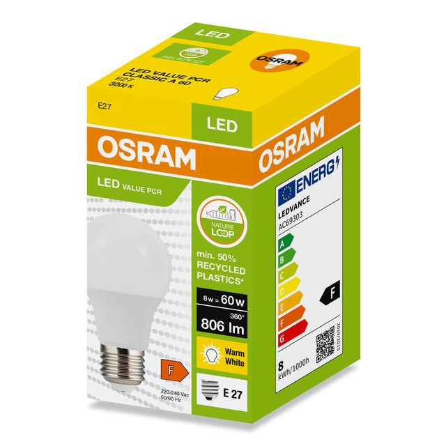 Żarówka LED E27 A60 8W 806lm 3000K