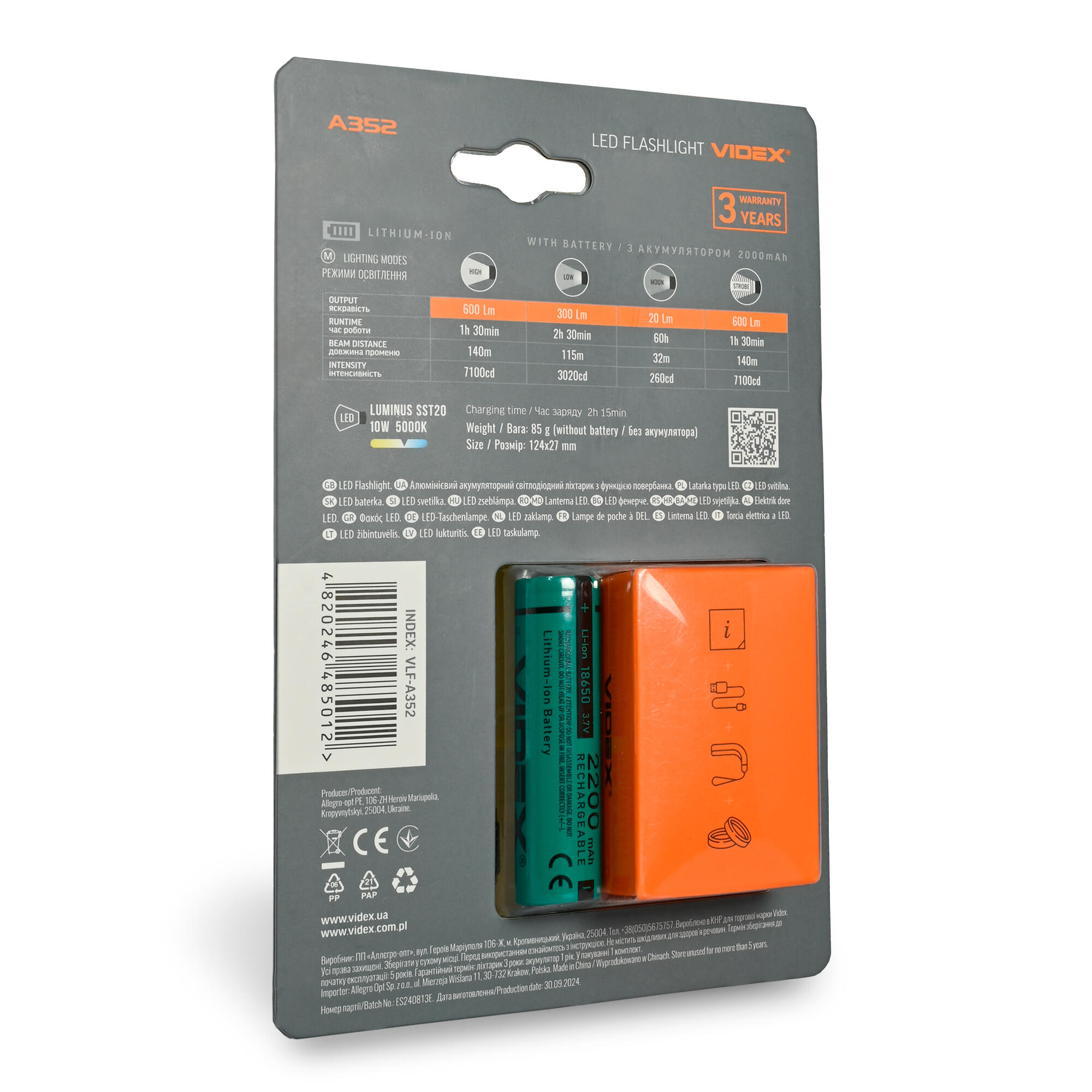 Latarka ręczna 10W 600lm 2200mAh USB-C IP66 - 5