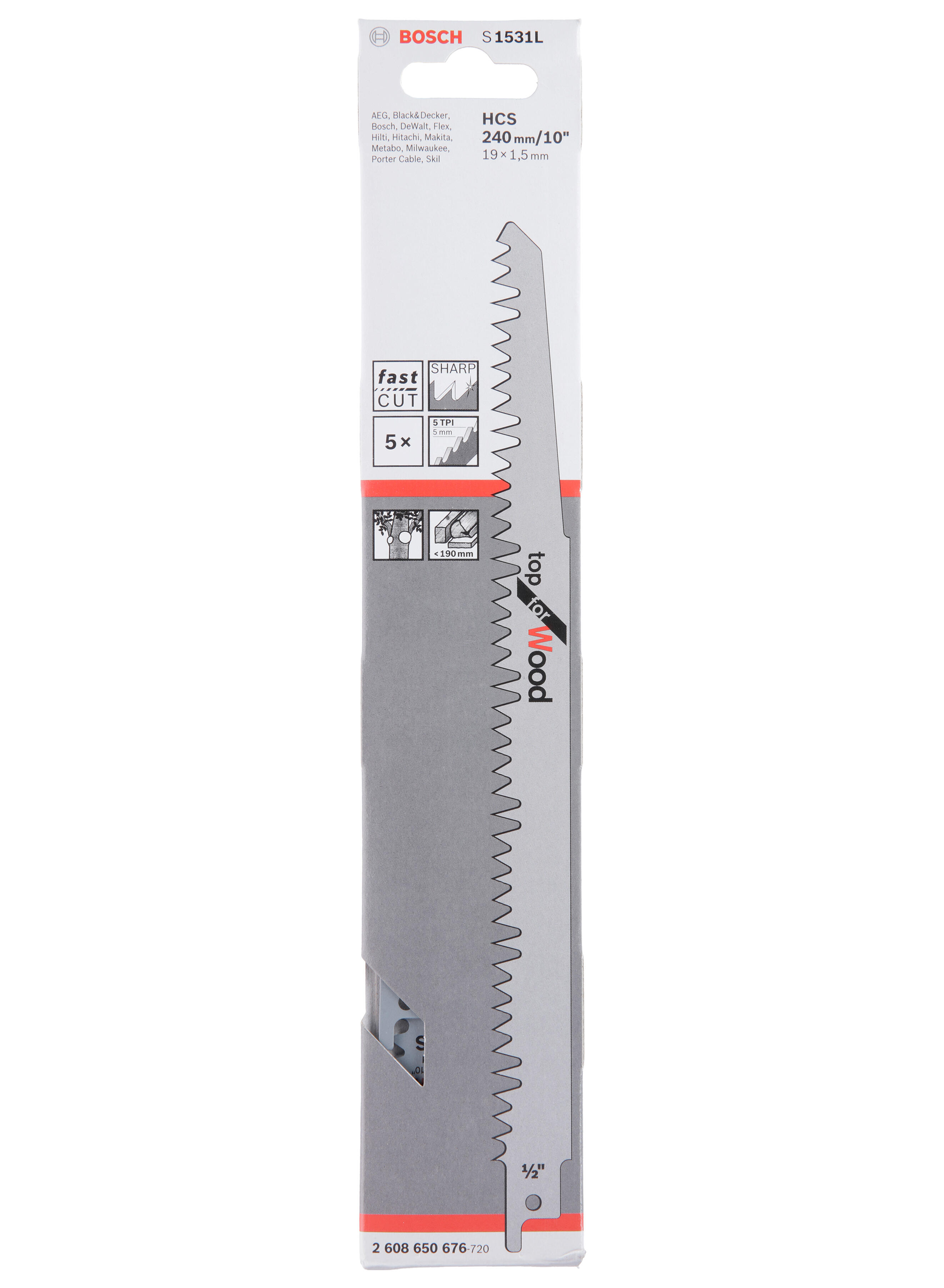 Brzeszczot do piły szablastej S 1531 L Bosch, 5 szt. - 3