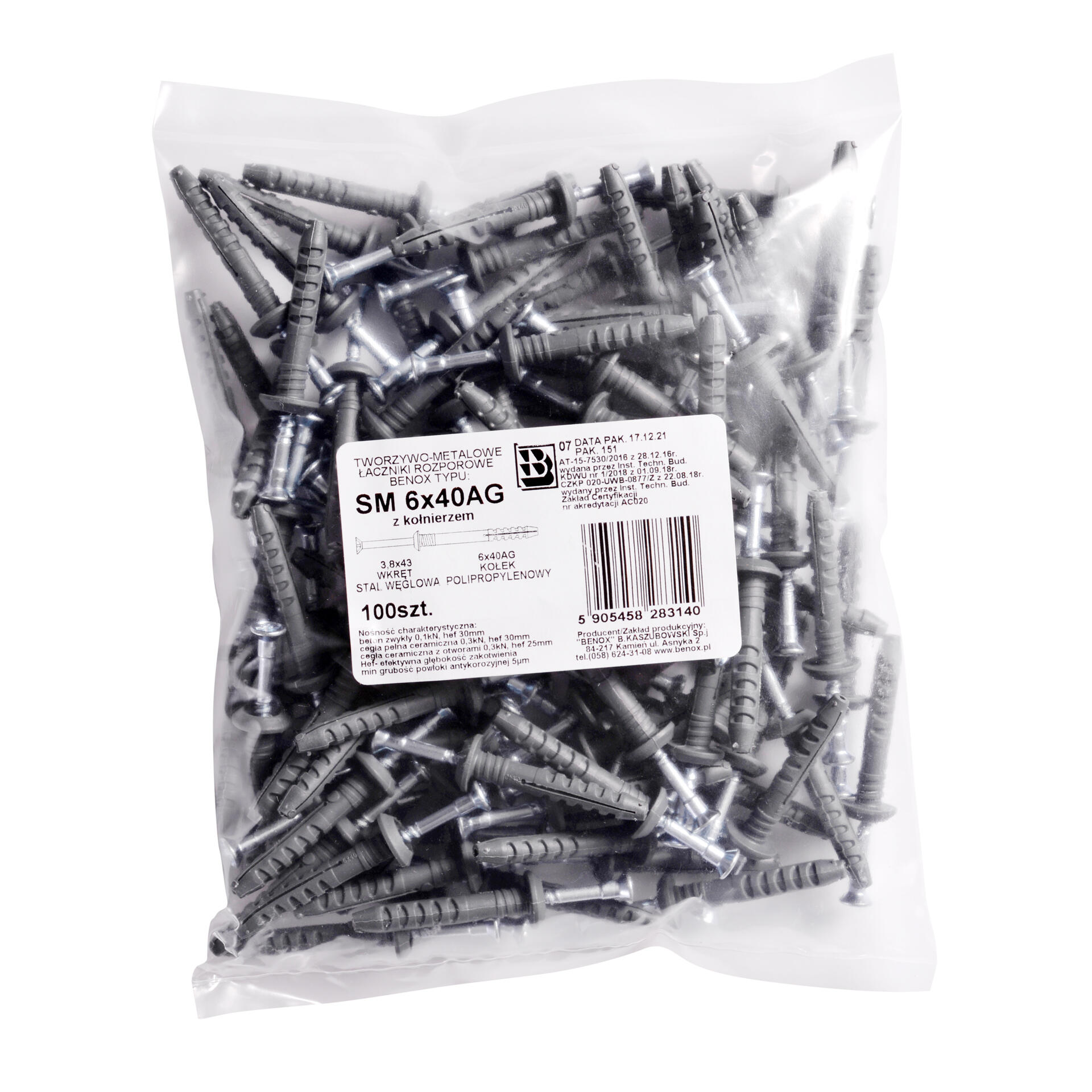Kołek do szybkiego montażu 6.0x40 mm (100 szt.) - 2