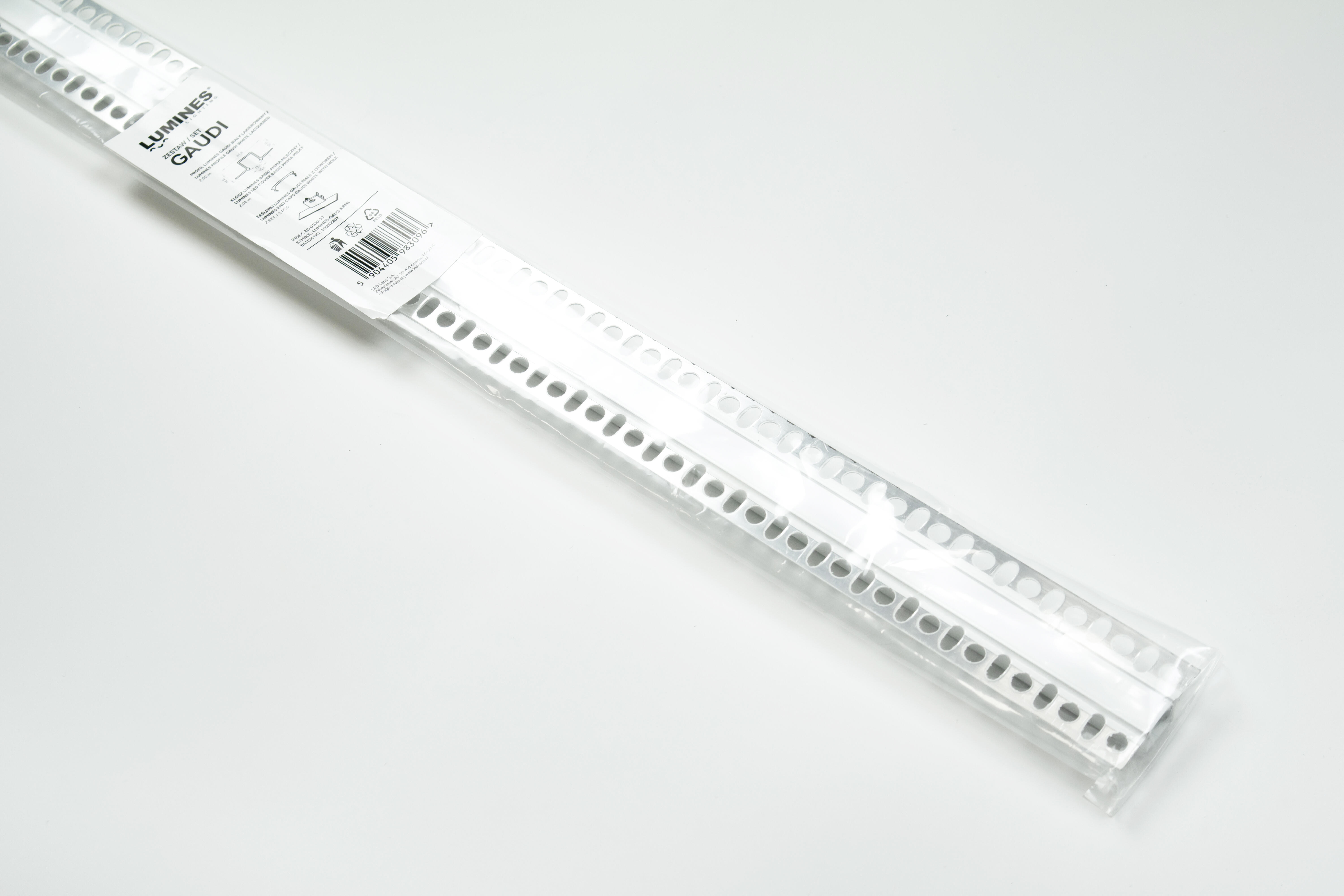Zestaw profili Gaudi aluminiowy natynkowy do taśm LED 8-10mm lakierowany biały 2m 13x20mm - 2