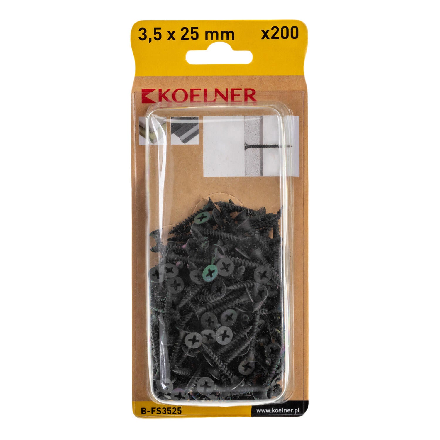 Wkręt do płyt G/K 3.5x25 mm z gwintem do stali (200 szt.) - 2