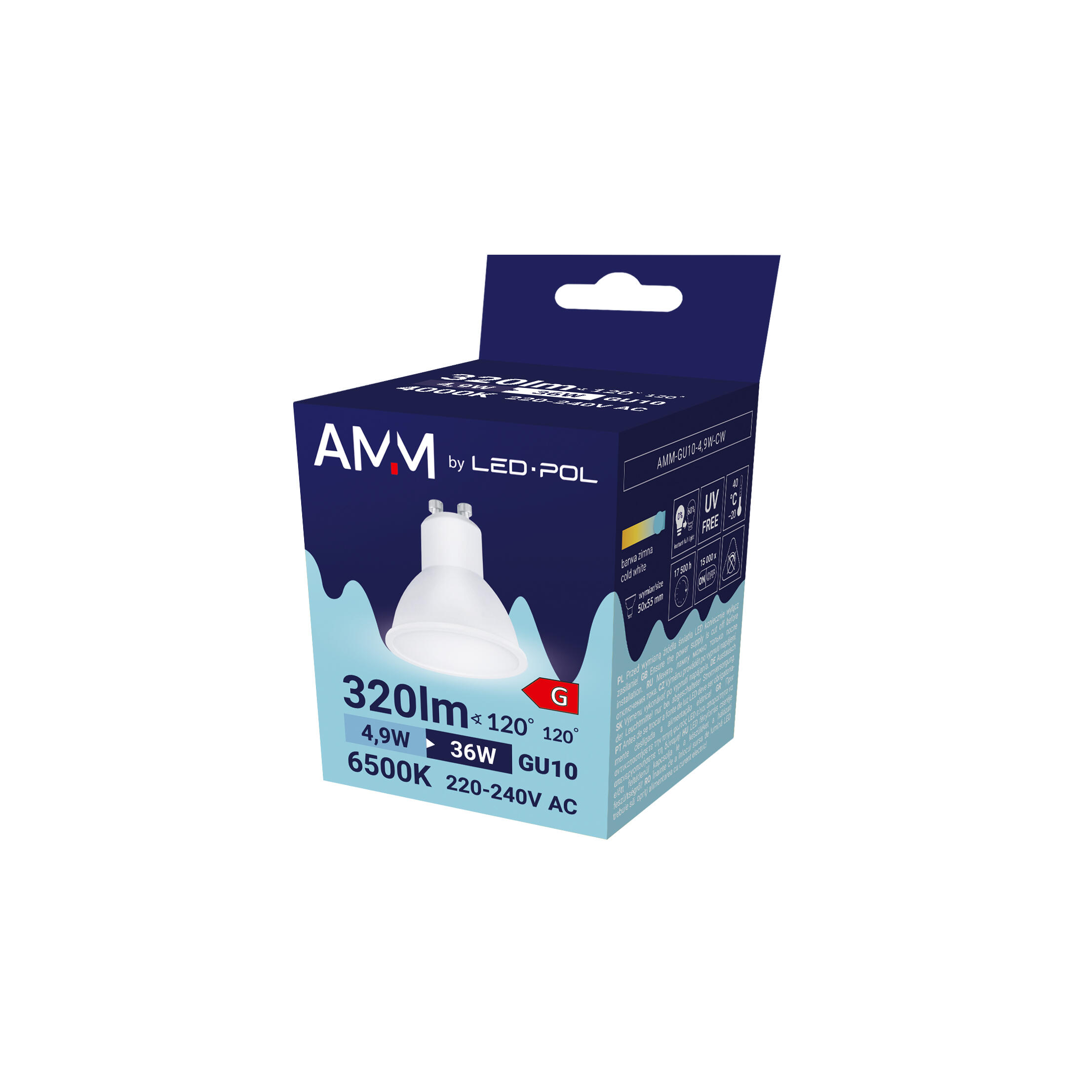 Żarówka LED GU10 4,9W 320lm 6500K - 2