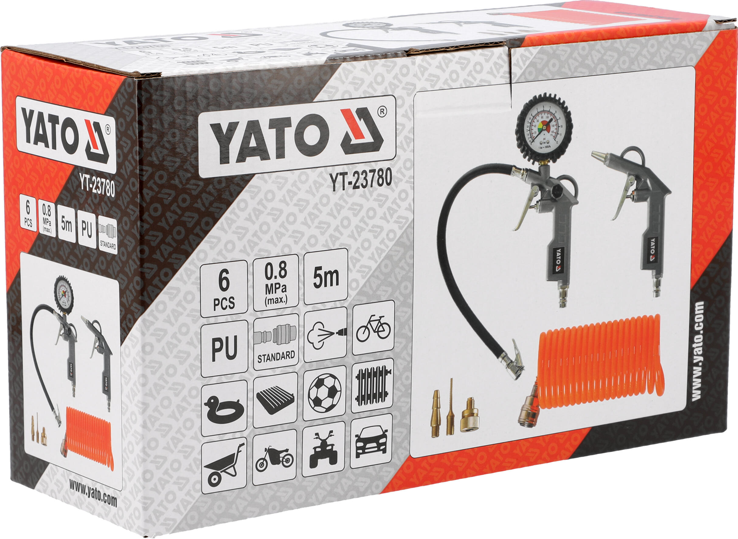 Zestaw akcesoriów pneumatycznych, 6 szt. YATO YT-23780 - 2
