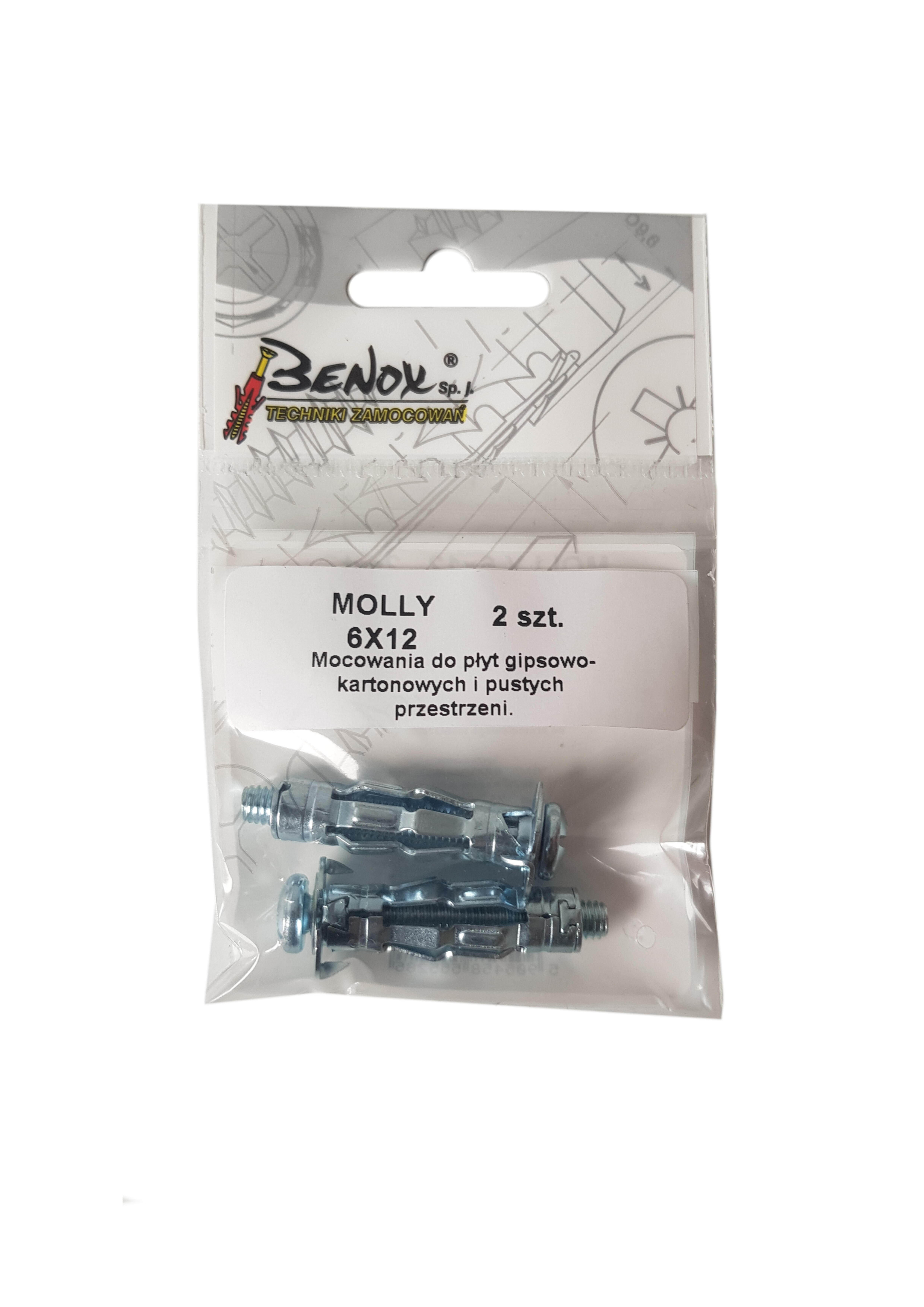 Kołek typu Molly do pustych przestrzeni 12x37 mm (2 szt.) - 2