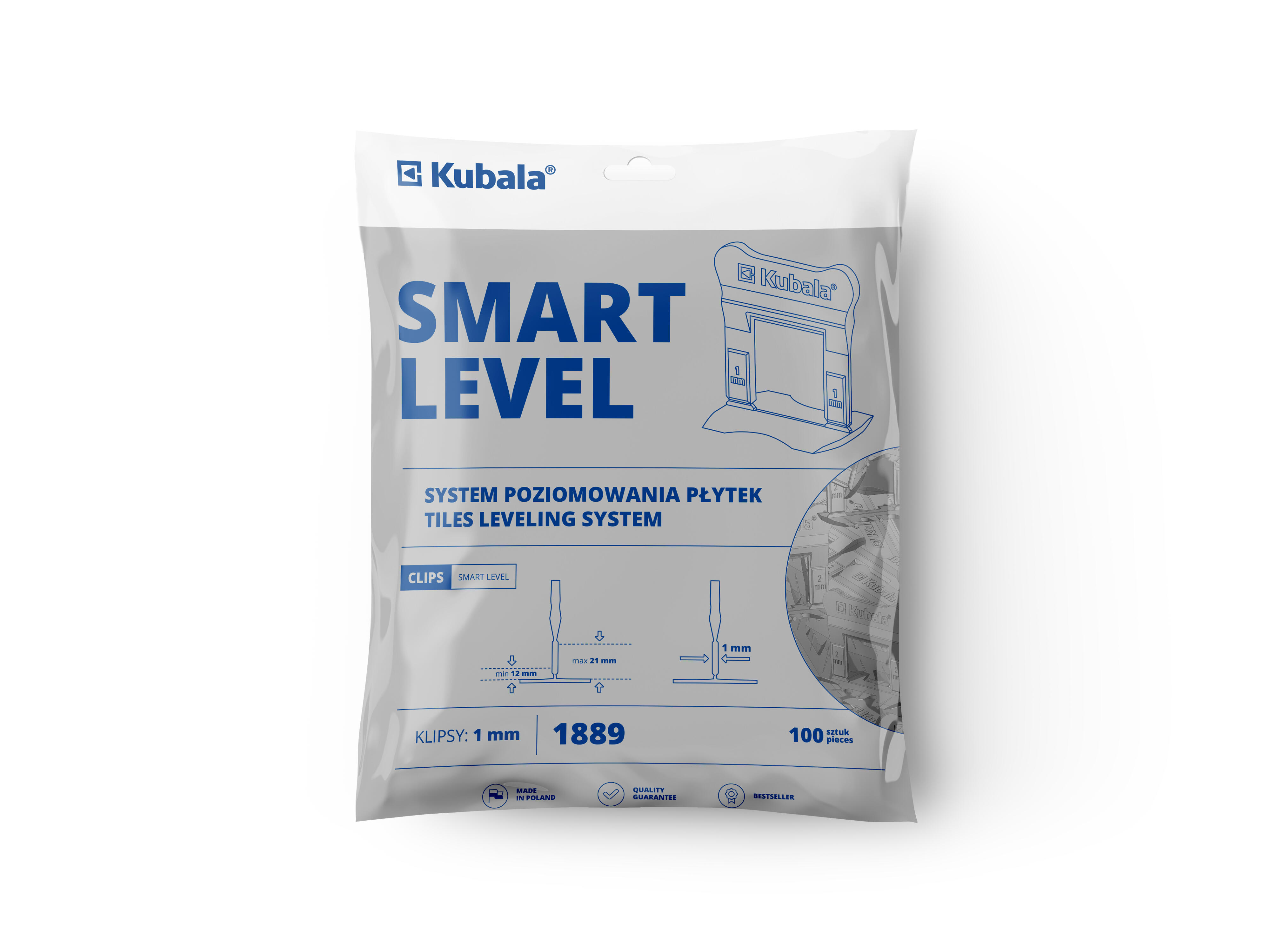 Klipsy Smart Level Kubala 1 mm, 100 szt. - 2