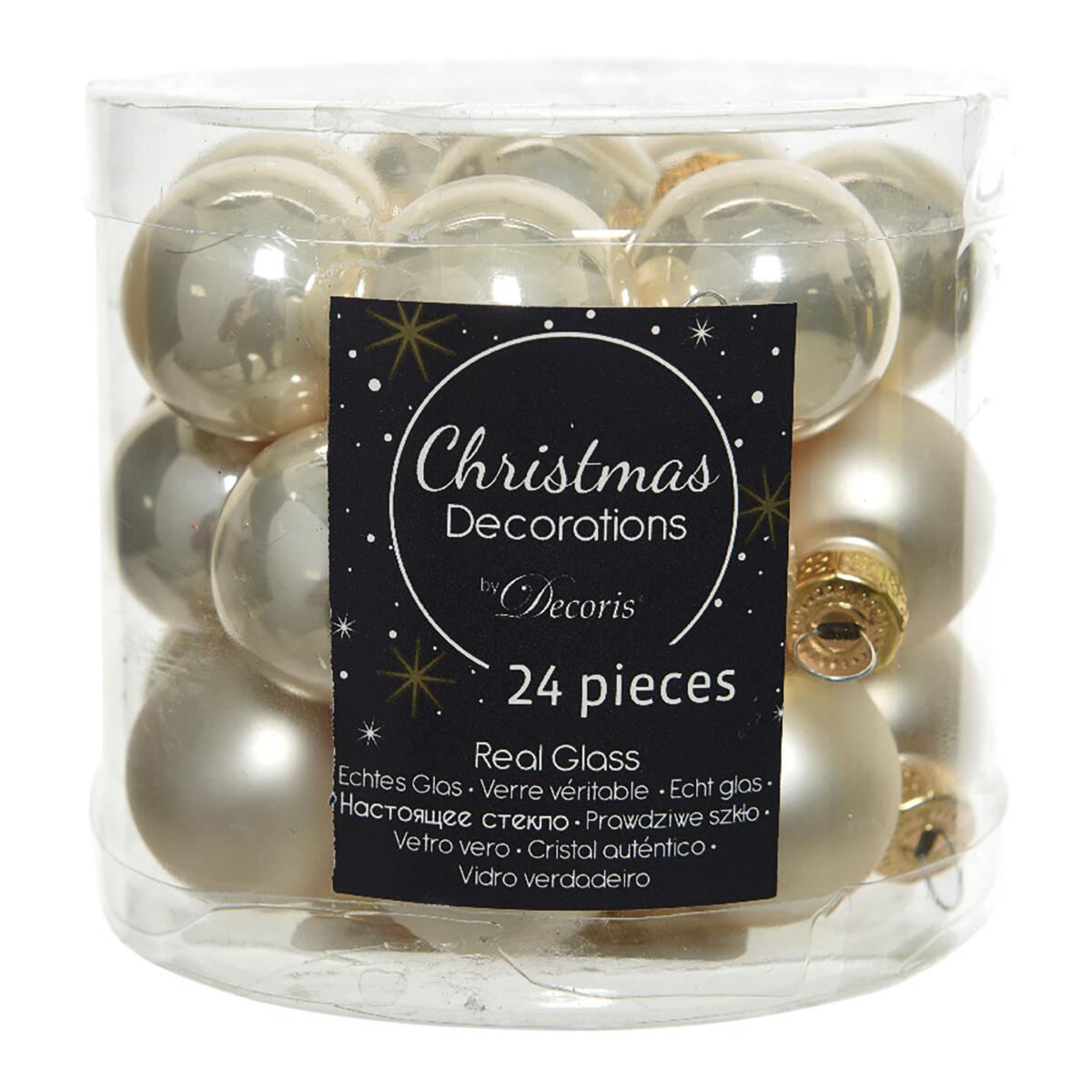 Conjunto de 24 bolas de natal vidro ⌀2.5 cm champagne - 2