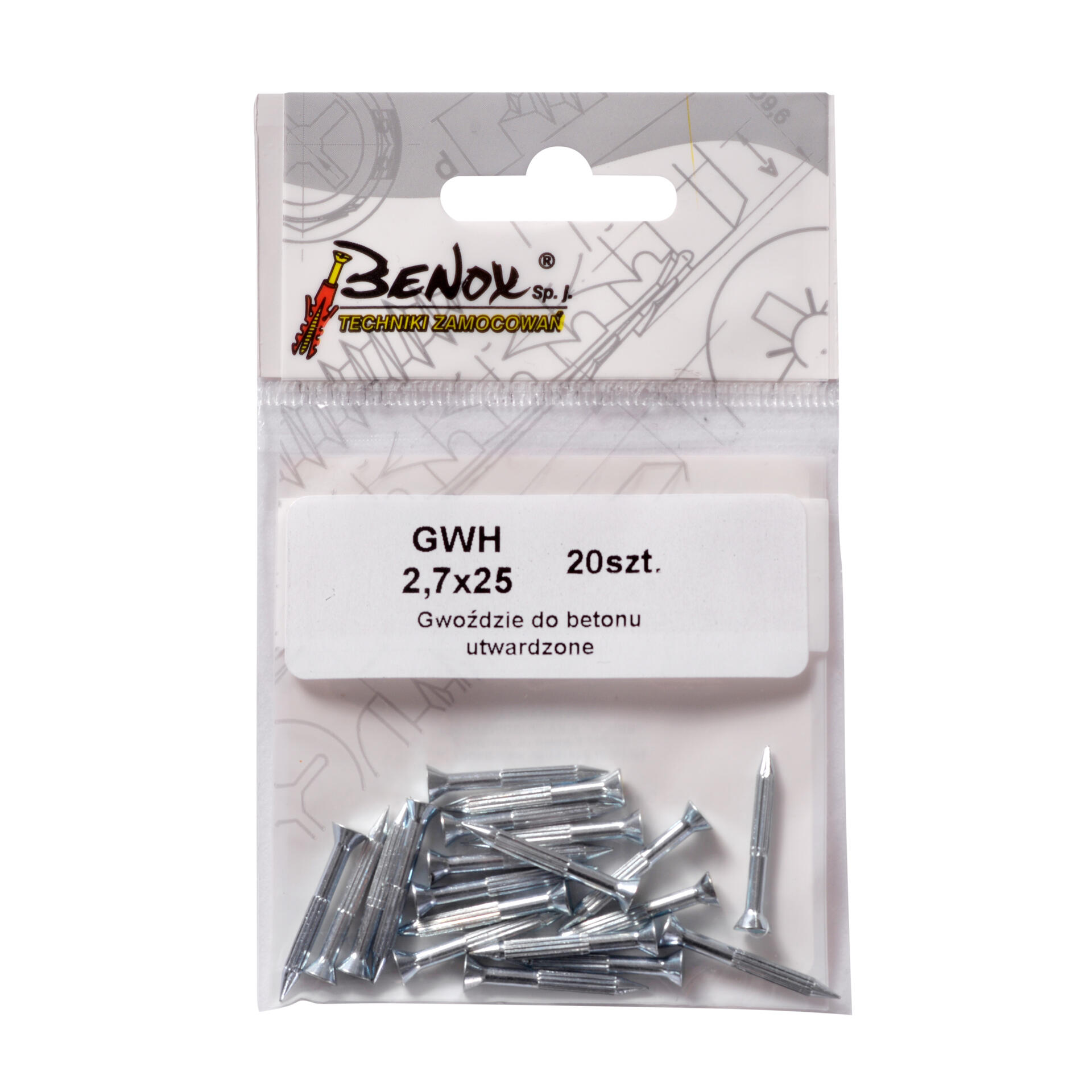 Gwóźdź hartowany 2.7x25 mm (20 szt.) - 2