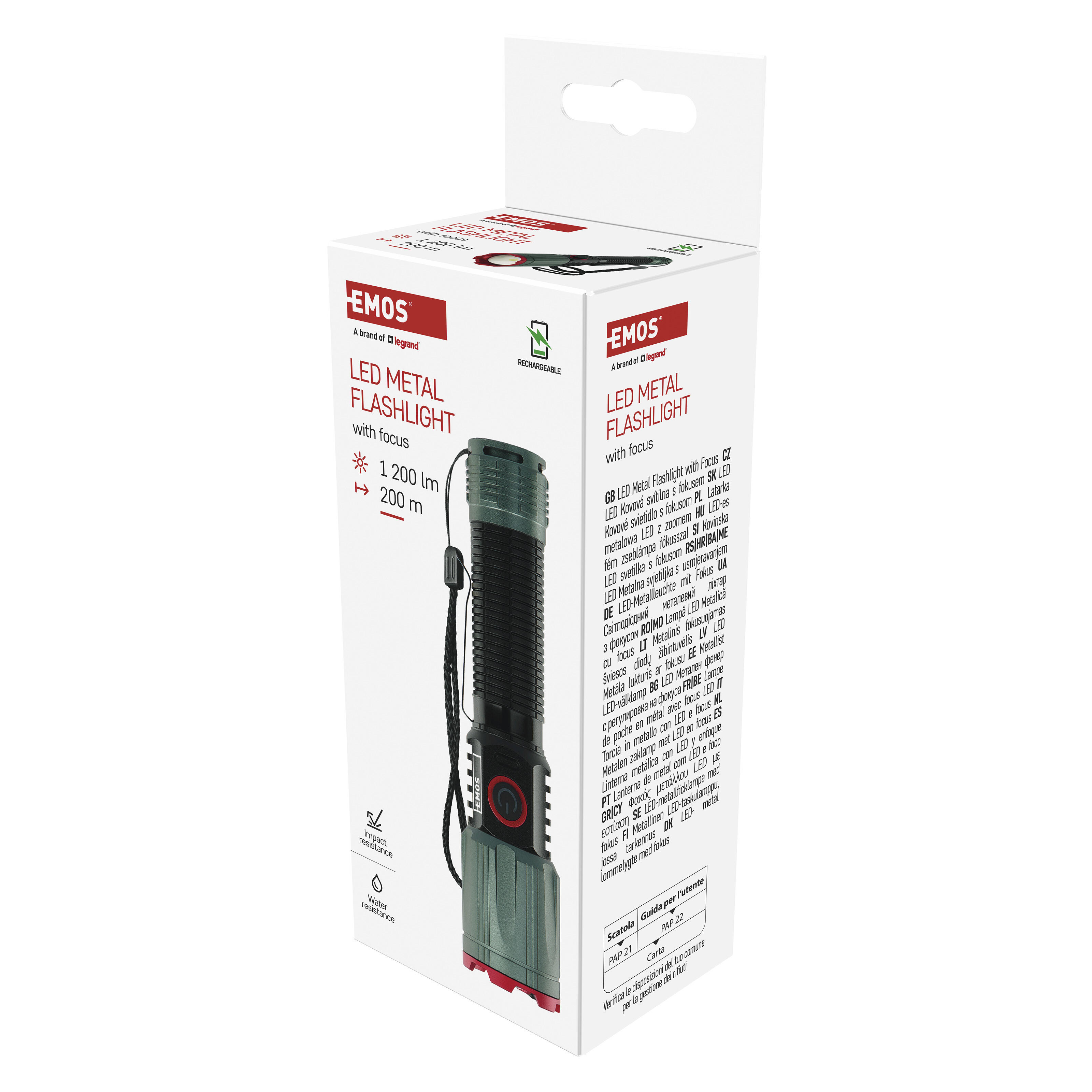 Latarka akumulatorowa LED 1200lm 2200 mAh USB-C IP43 - 2
