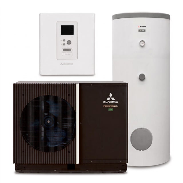 BOMBA DE CALOR AEROTERMIA MITSUBISHI HYDROLUTION MONOBLOCK FLEXIBLE MF1B-P 7KW R290 UNIDAD EXTERIOR + BASICO + DEPOSITO ACS 300L (FDCM60VNX-P/ RC-HY40-W/ PT300/ CPD11-25M-65/ VST05M/ ME1030M + HR10M) MONOFASICO