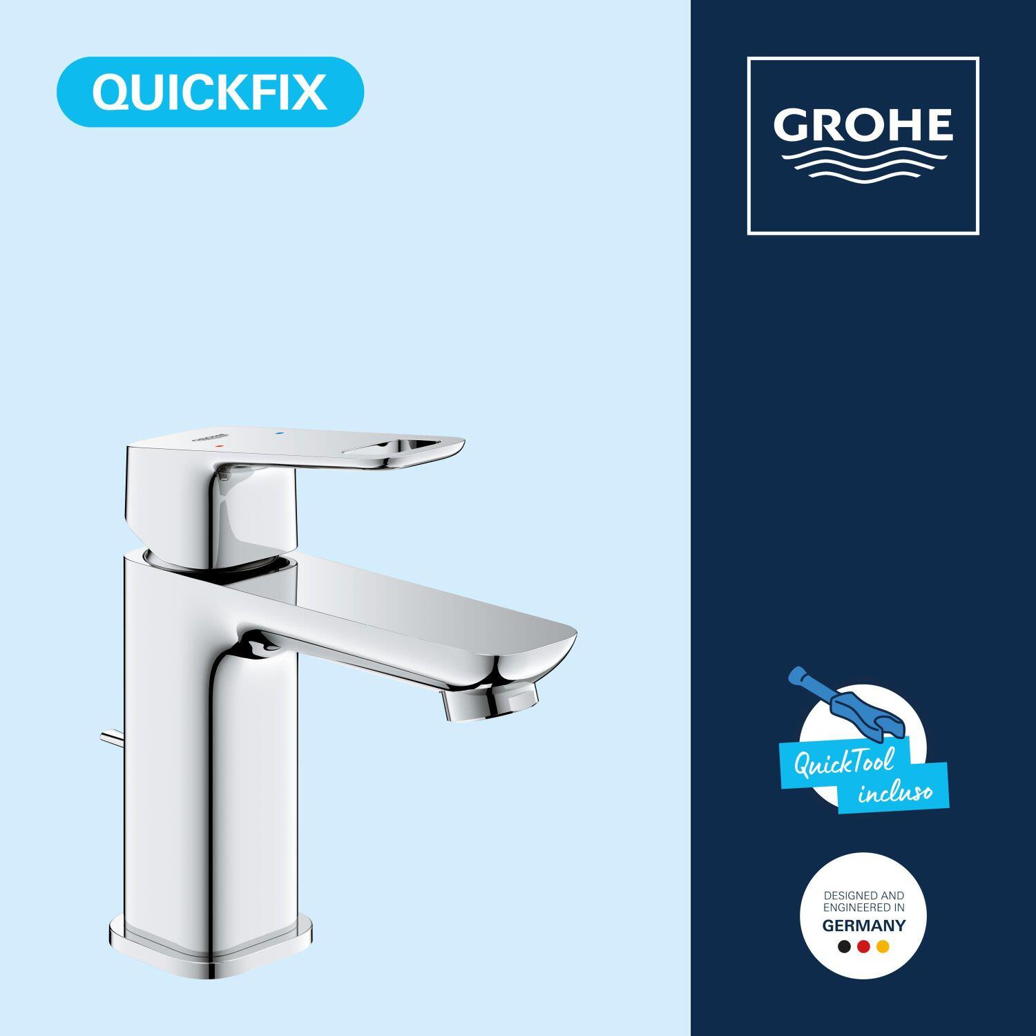 Rubinetto per lavabo a canna bassa getto aerato Clova Pulse cromato lucido GROHE H 18.1 cm - 5
