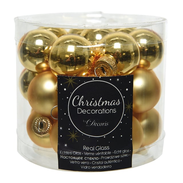Set di palline natalizie in vetro giallo / dorato Ø 2.5 cm confezione da 24 pezzi