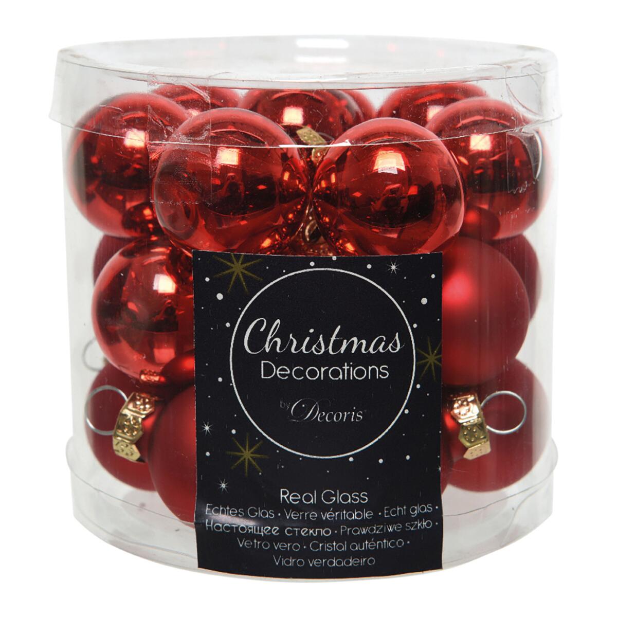 Conjunto de 24 bolas de natal vidro ⌀2.5 cm vermelho - 3