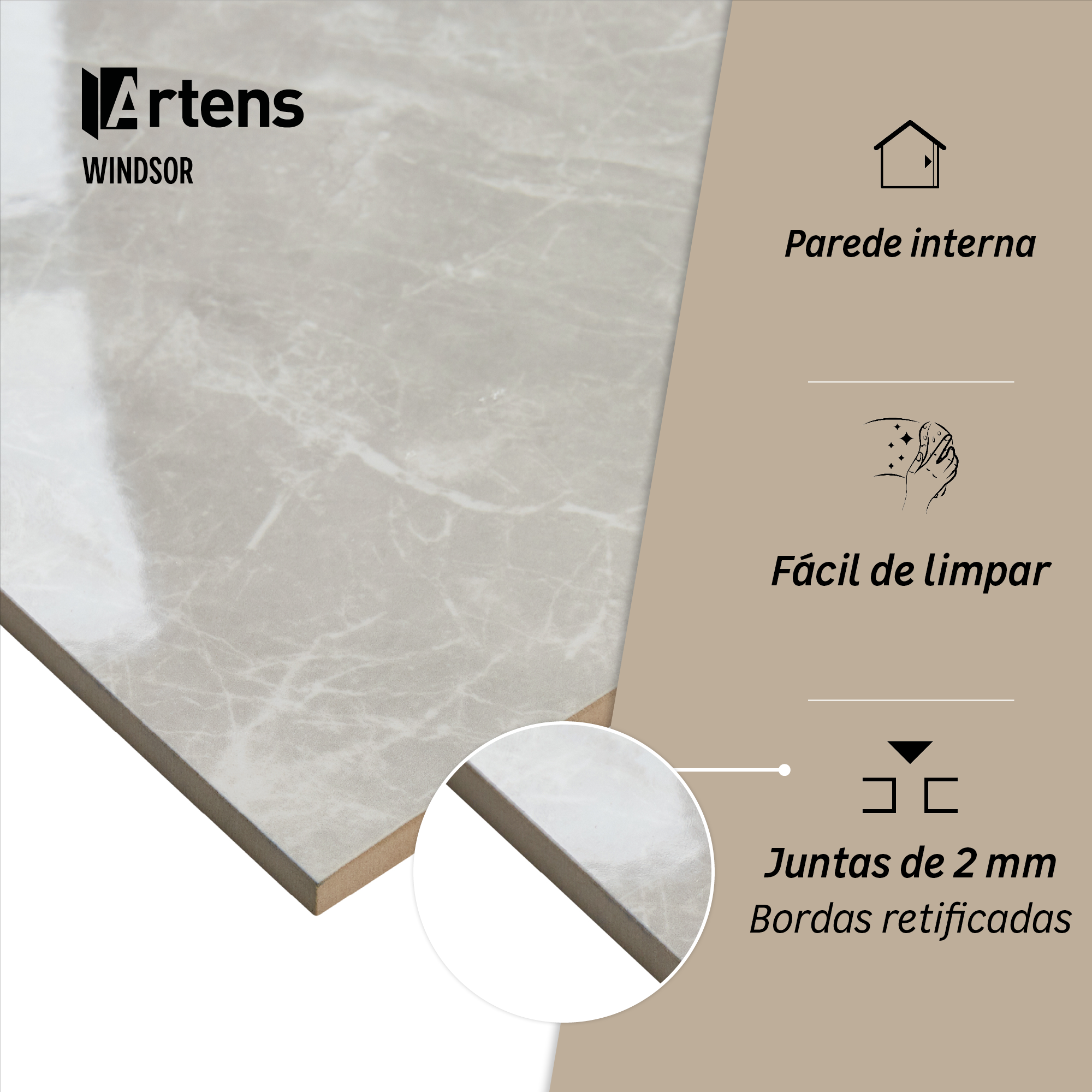Revestimento cerâmico Artens Windsor Grey 30x60 cm - 4