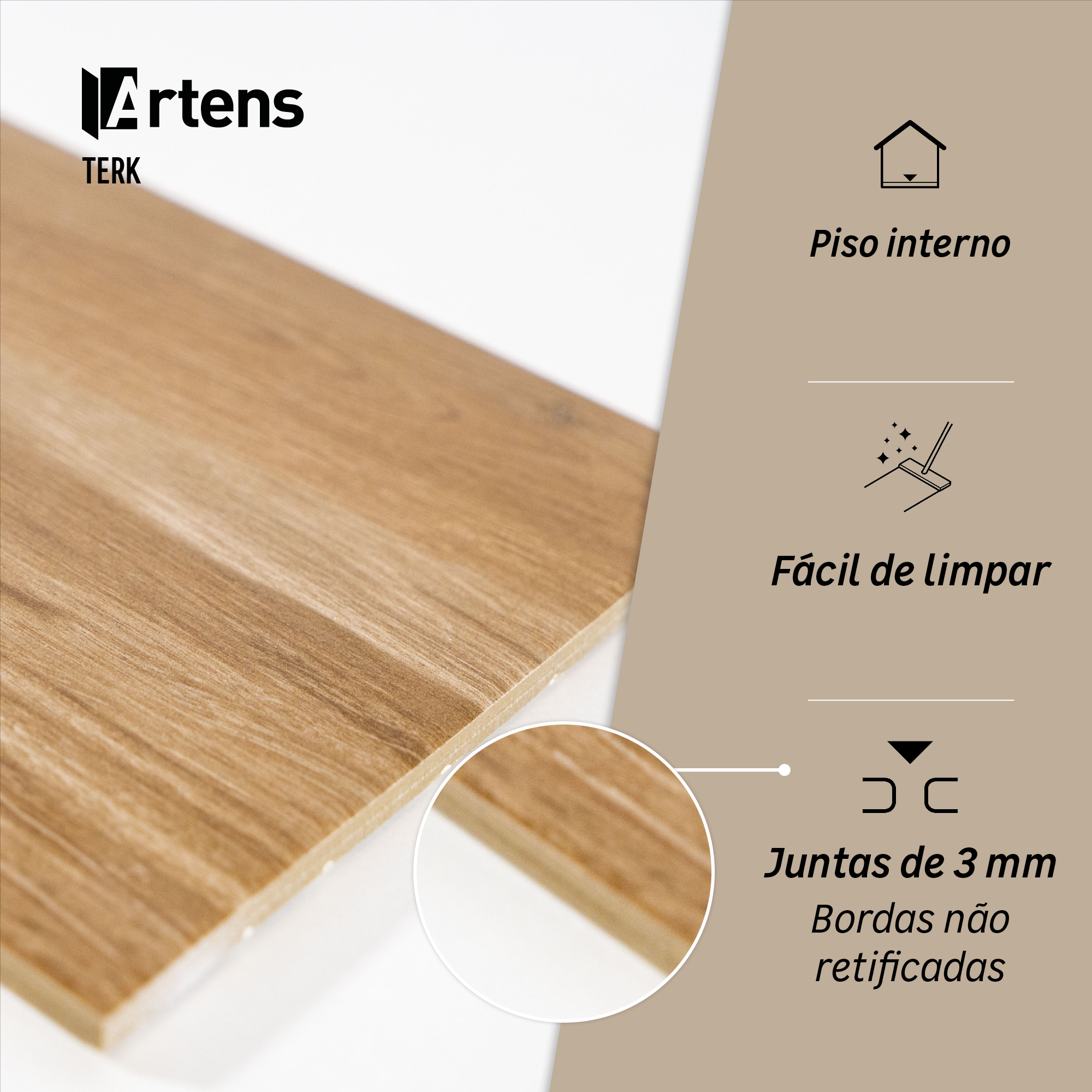 Pavimento cerâmico Artens Terk Honey 23x120 cm - 6