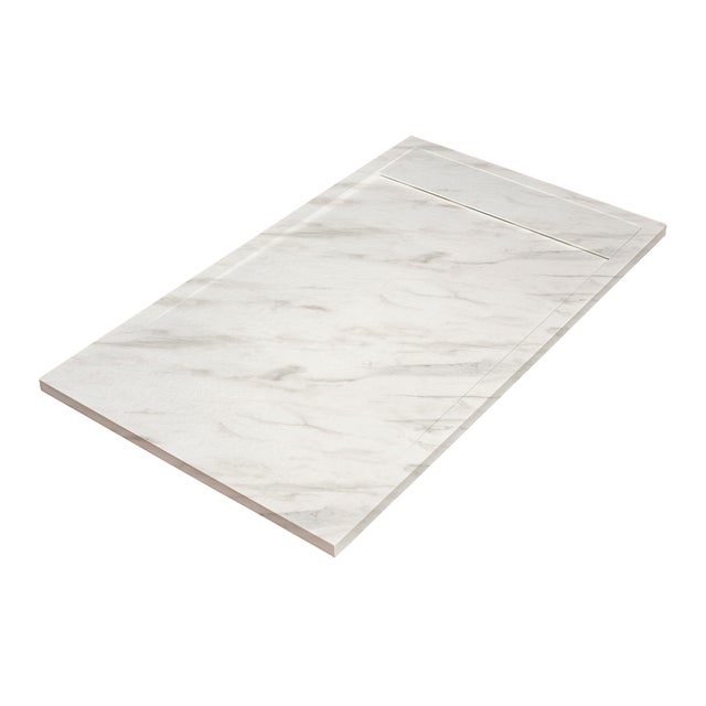 Piatto doccia SENSEA in resina Neo bianco L 70 x L 140 x H 3 cm opaco effetto marmo