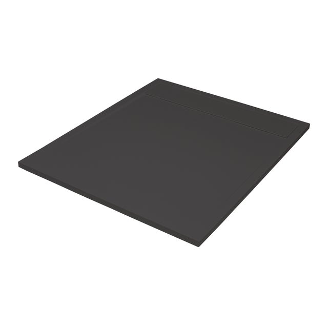 Piatto doccia SENSEA in resina Neo nero L 90 x L 90 x H 3 cm opaco effetto pietra