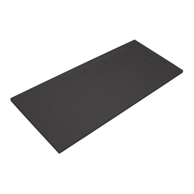 Piatto doccia SENSEA in resina Neo nero L 70 x L 140 x H 3 cm opaco effetto pietra