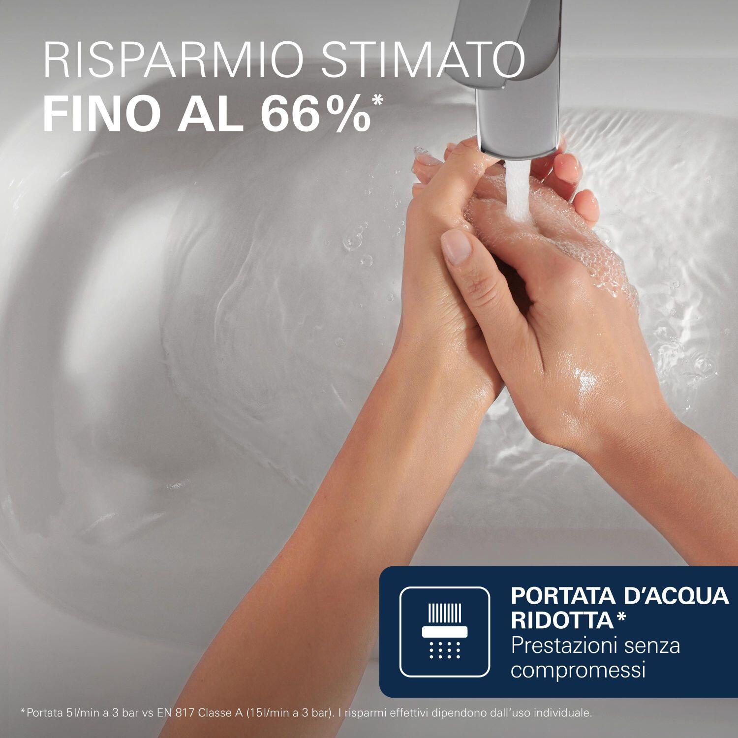 Rubinetto per lavabo a canna media getto aerato Clova Pulse cromato lucido GROHE H 15 cm - 9