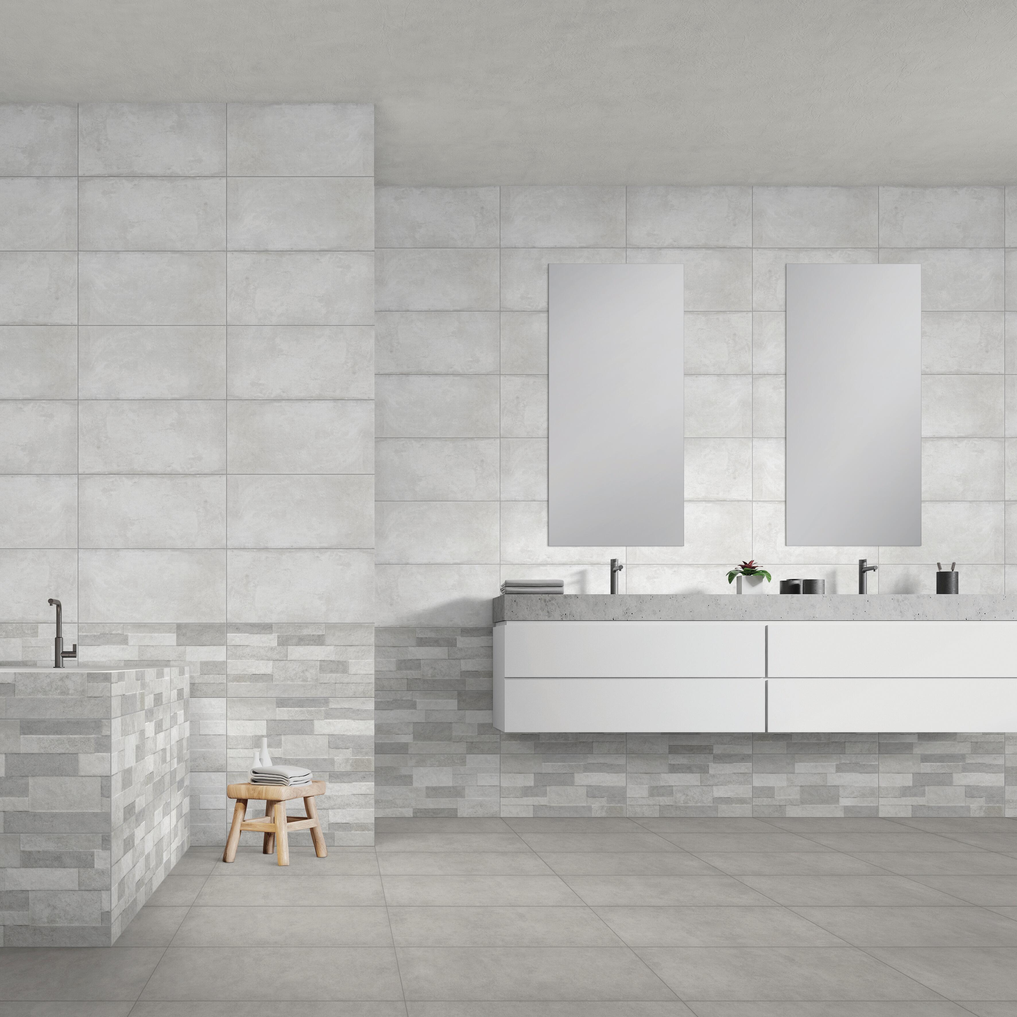 Piastrella da rivestimento interno in maiolica 26.1 x 52.2 cm smaltato grigio opaco Emotion traffico medio forte (pei 3/5) Sp. 6.4 mm 2.18 mq - 7