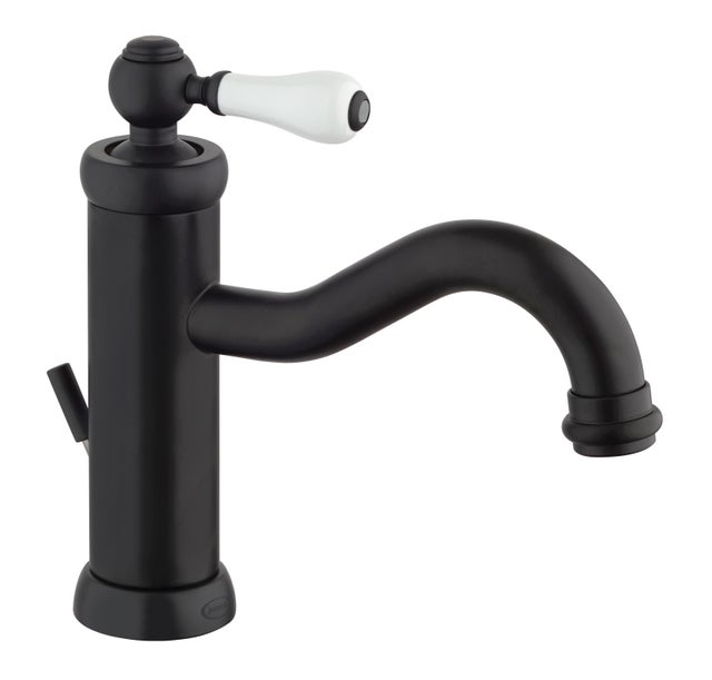 Rubinetto per lavabo a canna media getto laminare cristallino Opera nero spazzolato opaco JACUZZI RUBINETTERIA
