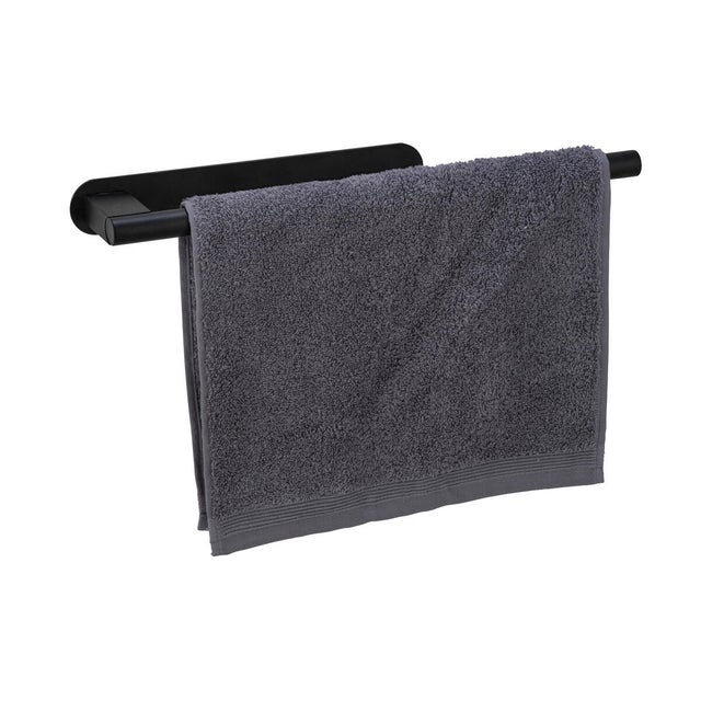 Toallero de barra negro mate para colgar 40x4x7 cm