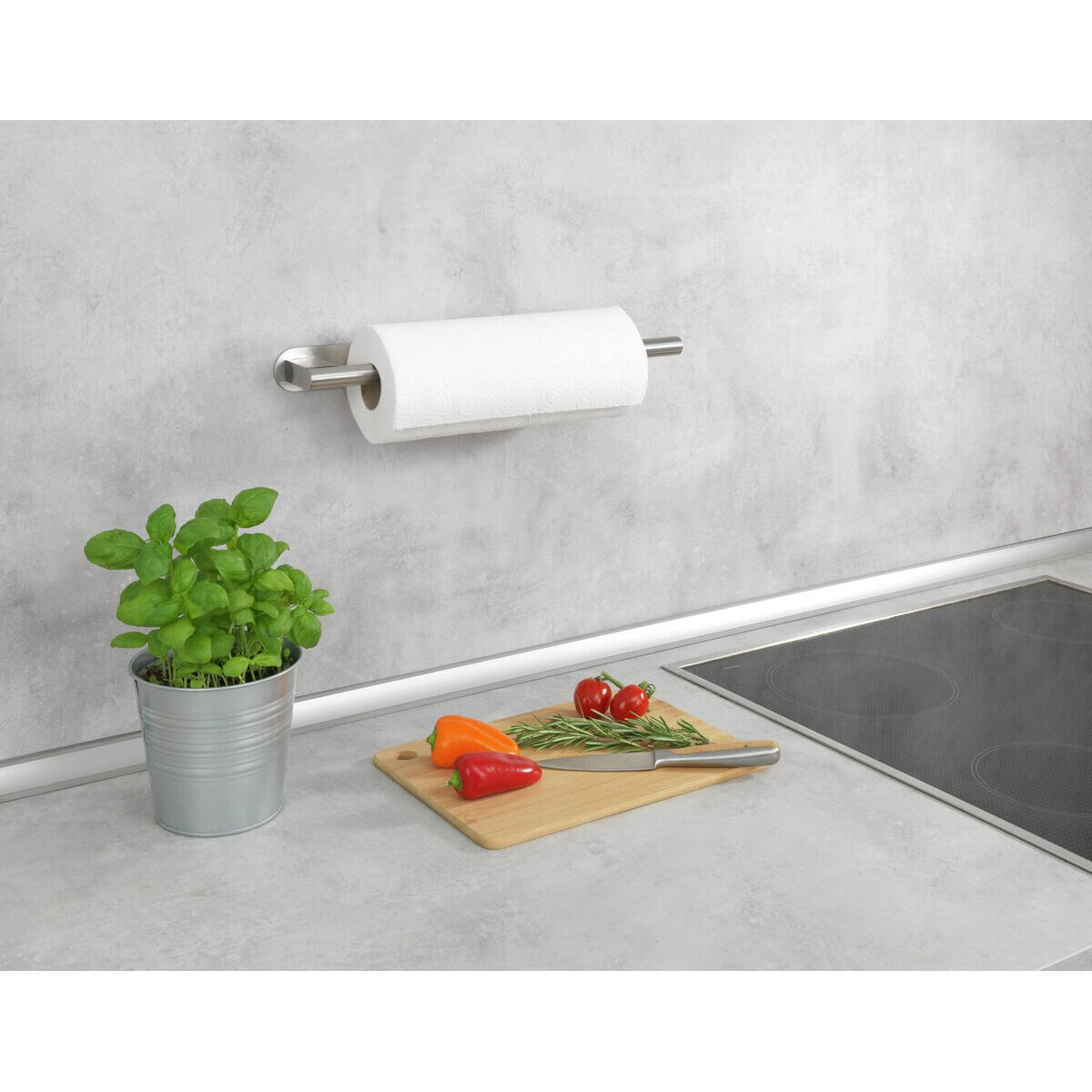 Toallero de barra gris mate para colgar Orea 40x4x7 cm - 10