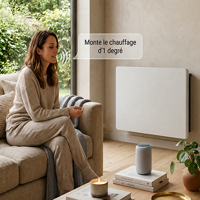 radiateur blanc salon dictée vocale