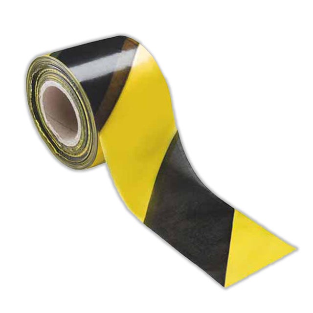 CINTA BALIZAR FRANJAS AMARILLO NEGRO 10CMX200M