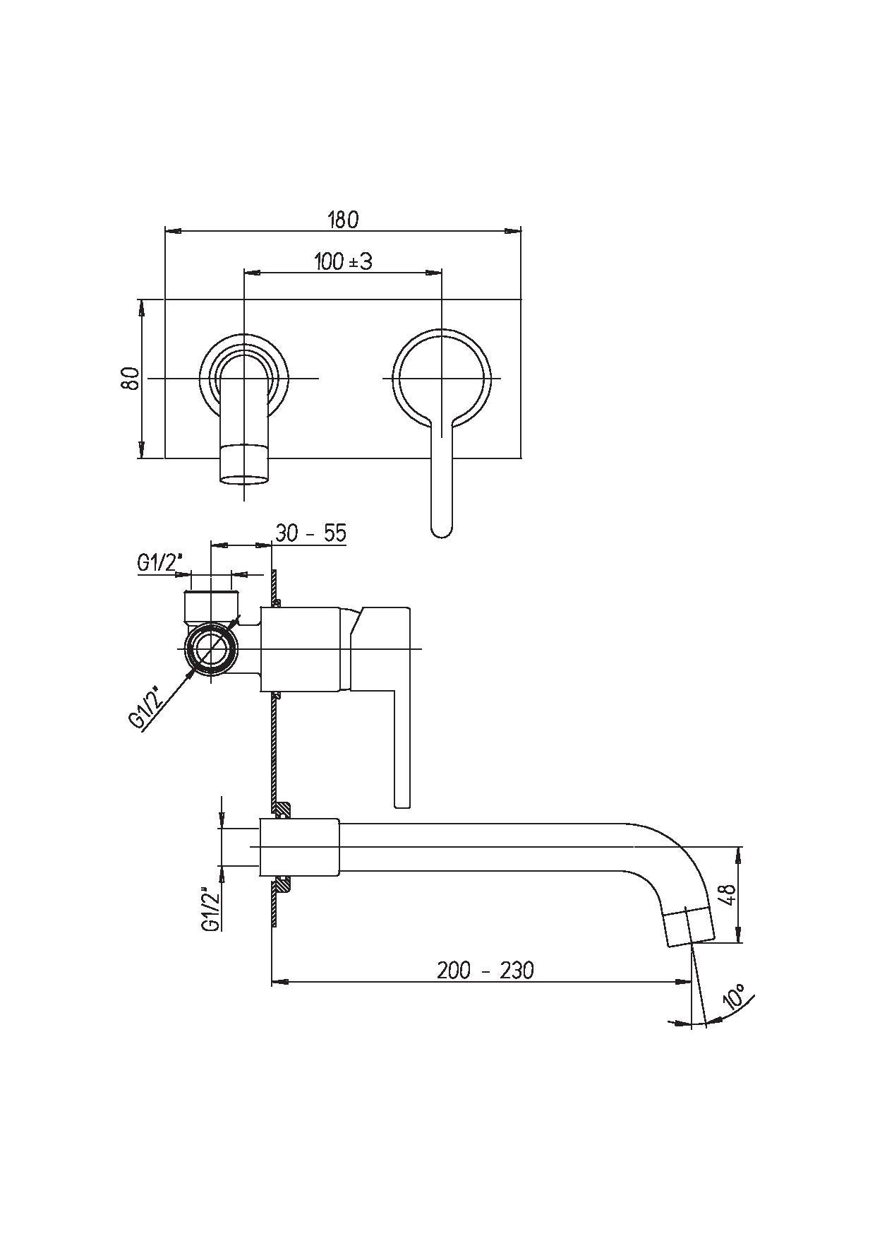 Rubinetto per lavabo ad incasso getto laminare cristallino Cloud cromato lucido JACUZZI RUBINETTERIA - 3