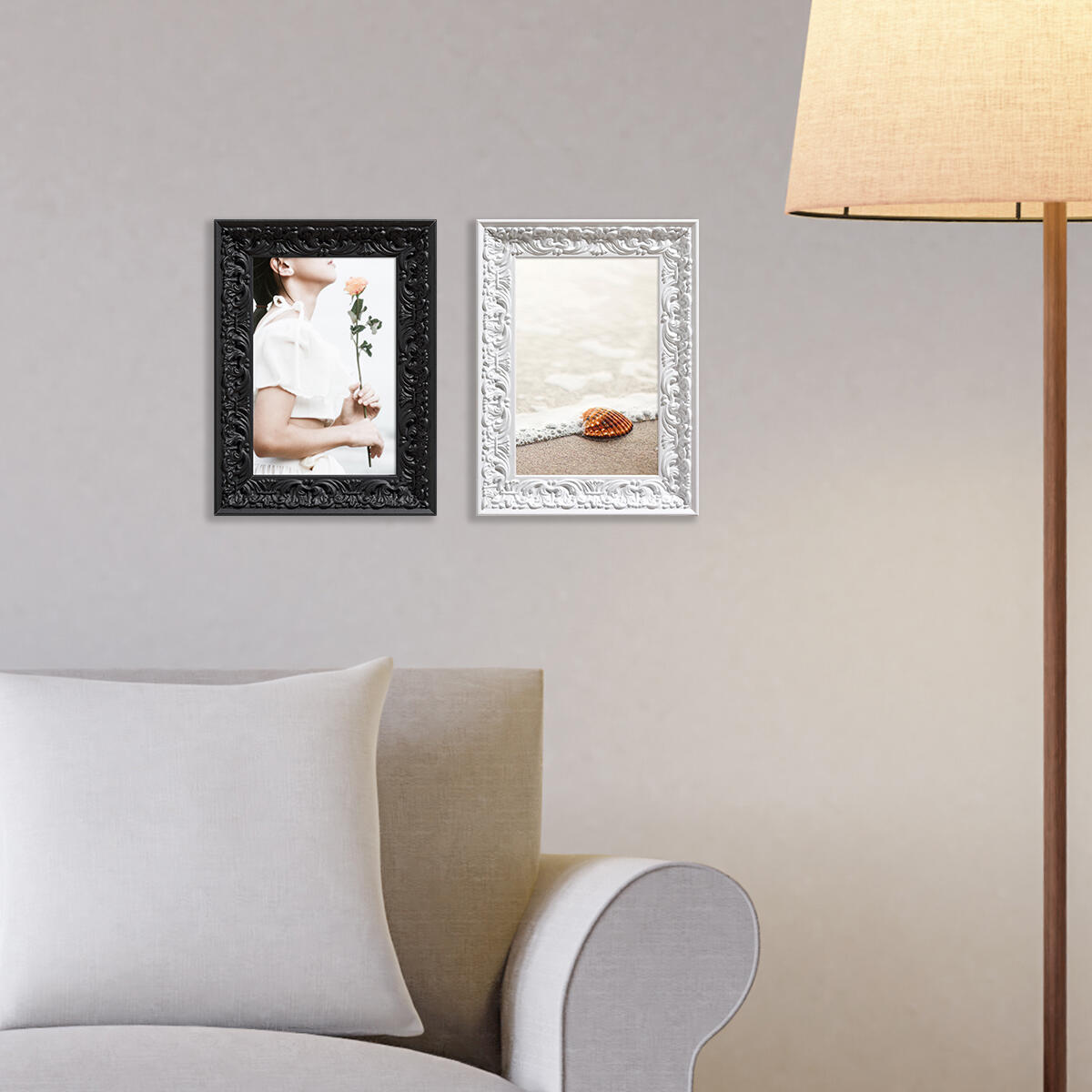 Cornice30x40 cm in legno bianco opaco Amber - 2